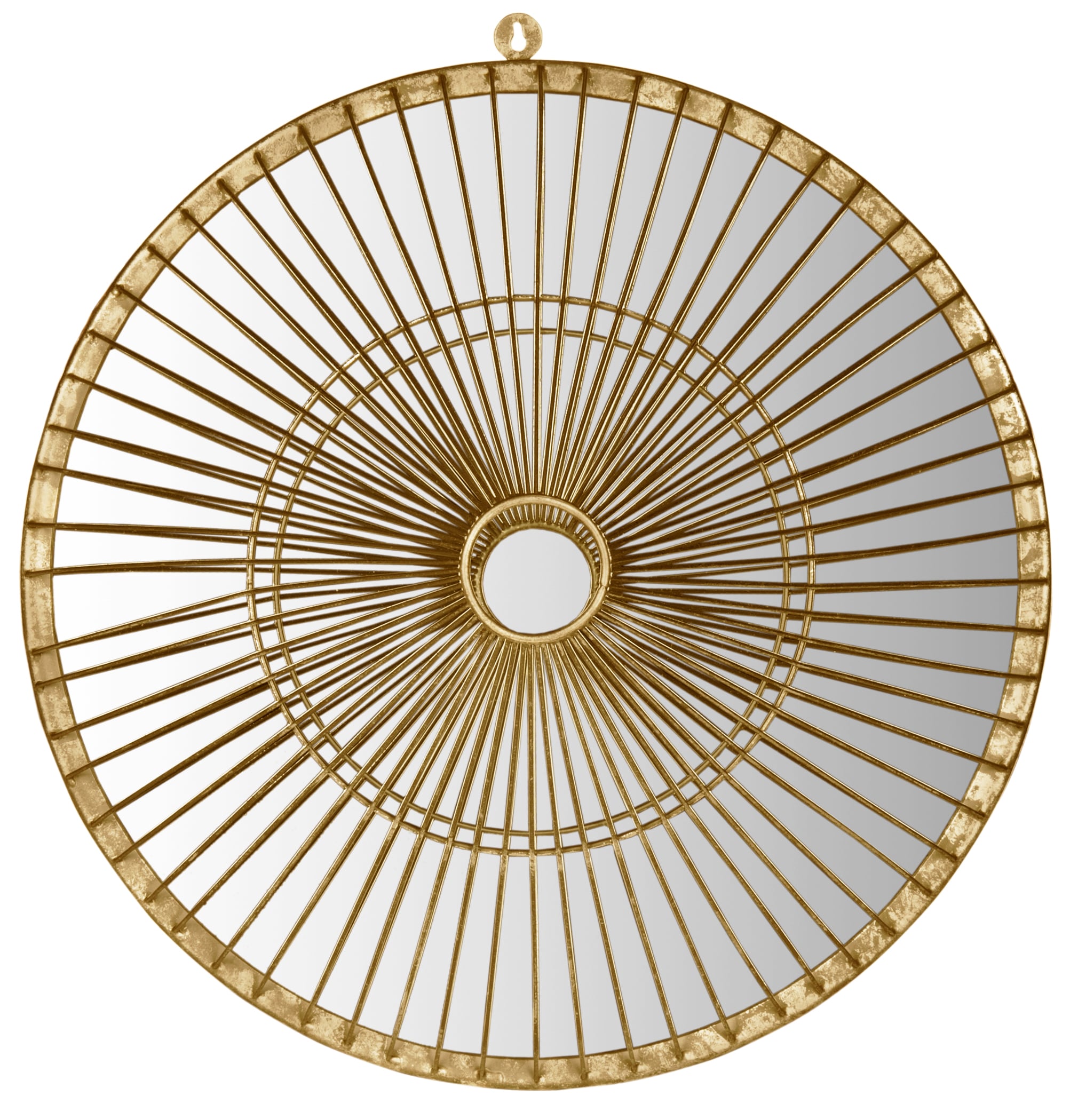 Safavieh MIR4037A Gemini Round 22.0-Inches W x 22.0-Inches H Round Gold Polished Wall Mirror