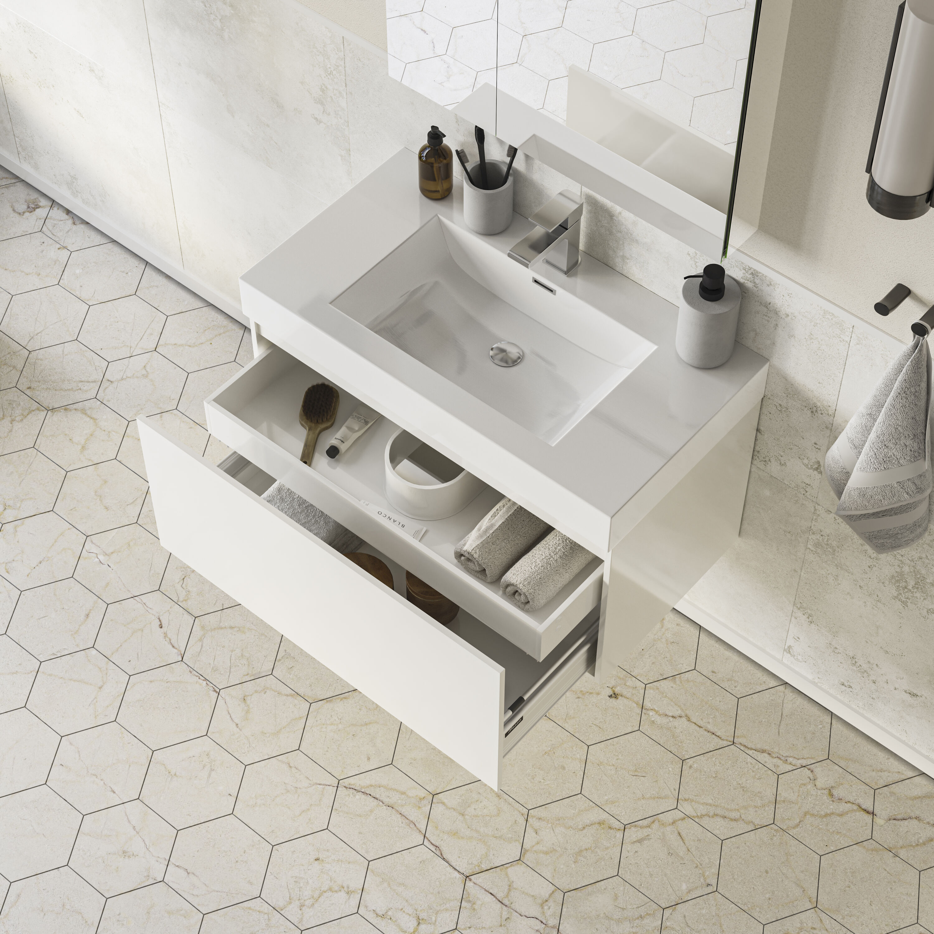 Fresca FVN8008WH Bath-Vanity-Combo - View #3
