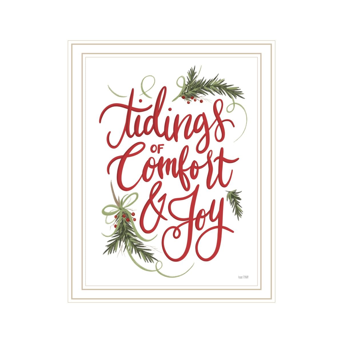 Trendy Decor 4U  FEN540779WG Tidings of Comfort and Joy Wall Art By House Fenway  Modern Christmas 18 H x 14 W