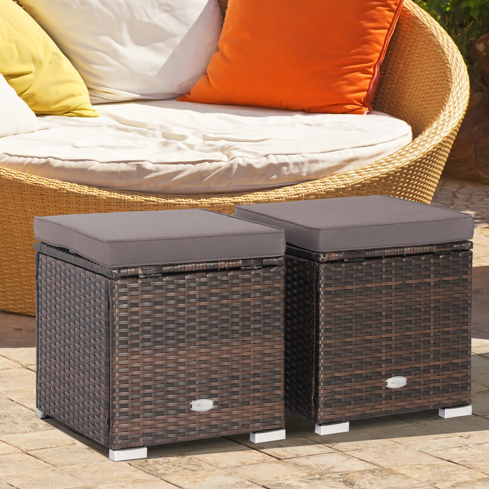 Costway HW70591GR Stools-Ottomans - View #6