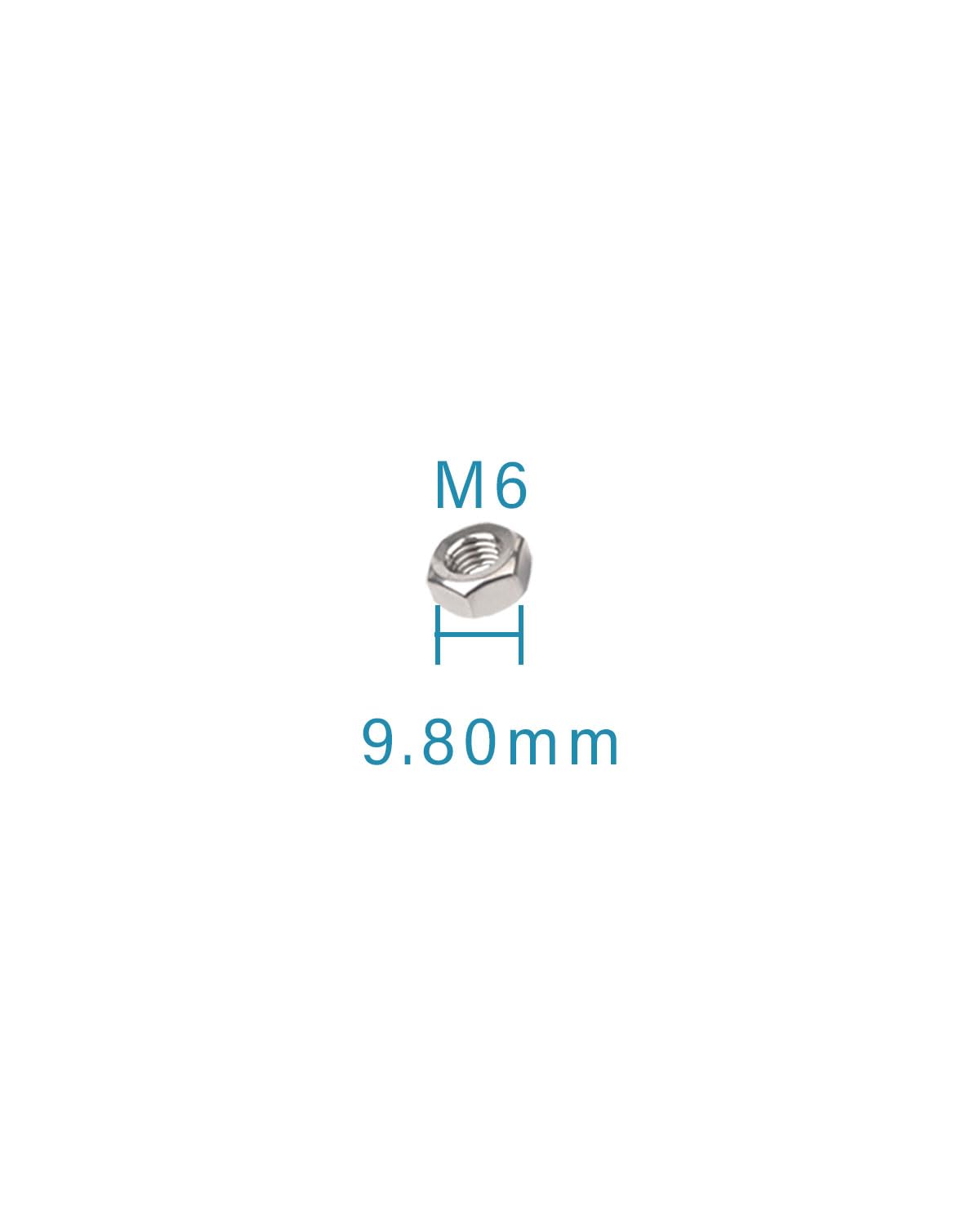 Phyfalip M6-1.0 Hex Nuts 50-Pack 304 Stainless Steel DIN 934 Metric ...