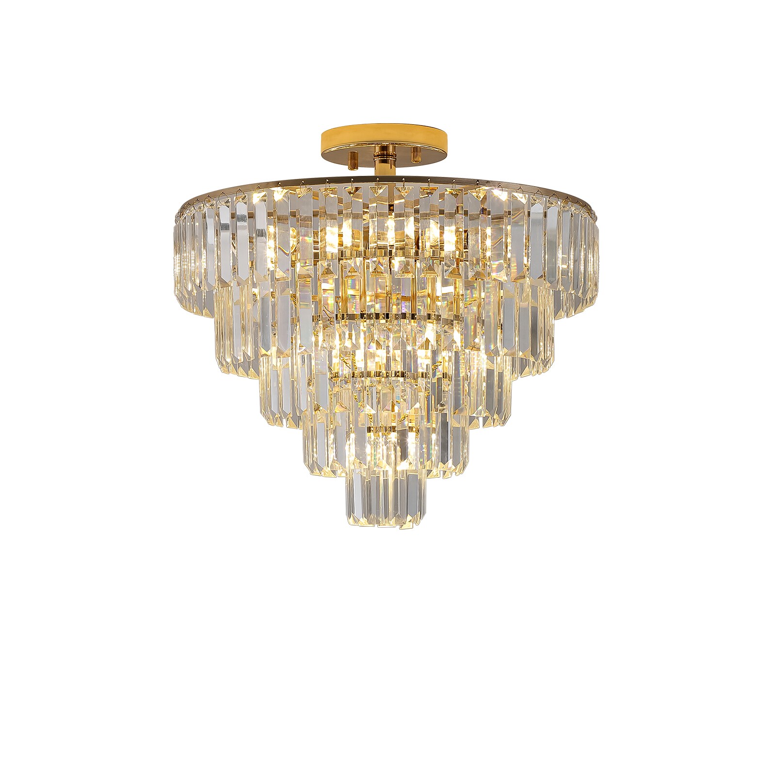 Flynama 10-Light 19.6-in Gold Led, Semi mount light at Lowes.com