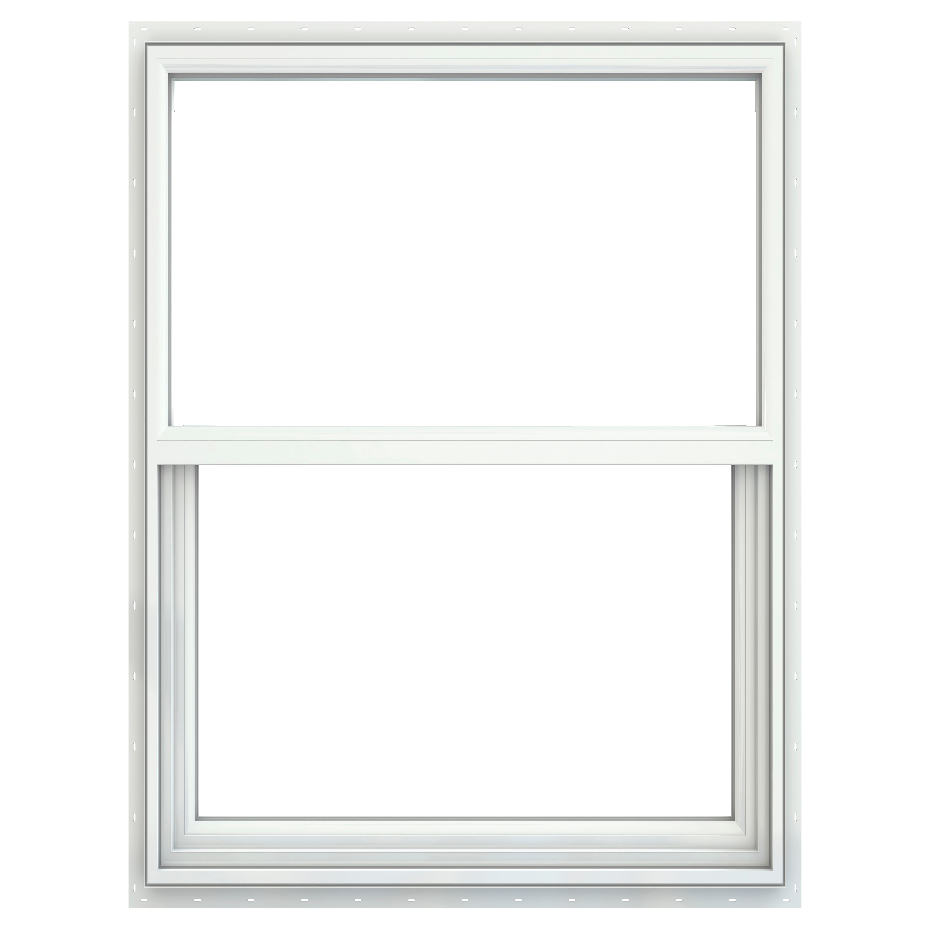 JELD-WEN JW143800632 Builders Vinyl New Construction White Vinyl Dual-pane Single Hung Window Half Screen Included