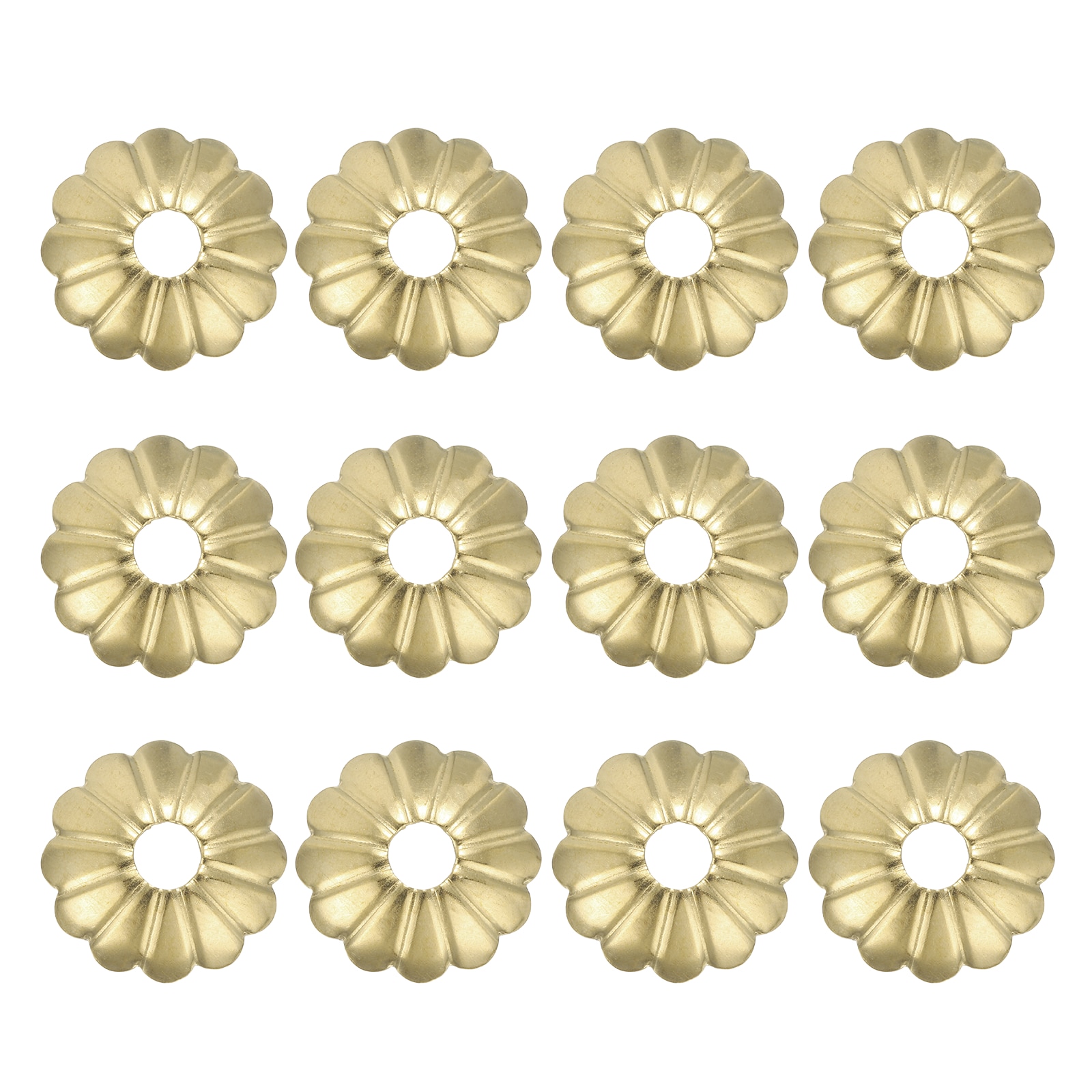 Unique Bargains 12pcs Cabinet Knob Backplate 0.91inch Drum Plum Shape Brass Backplate Washers Classical Furniture Decoration Gasket for Cabinet Drawer Cupboard Doors Hardware(Brass)