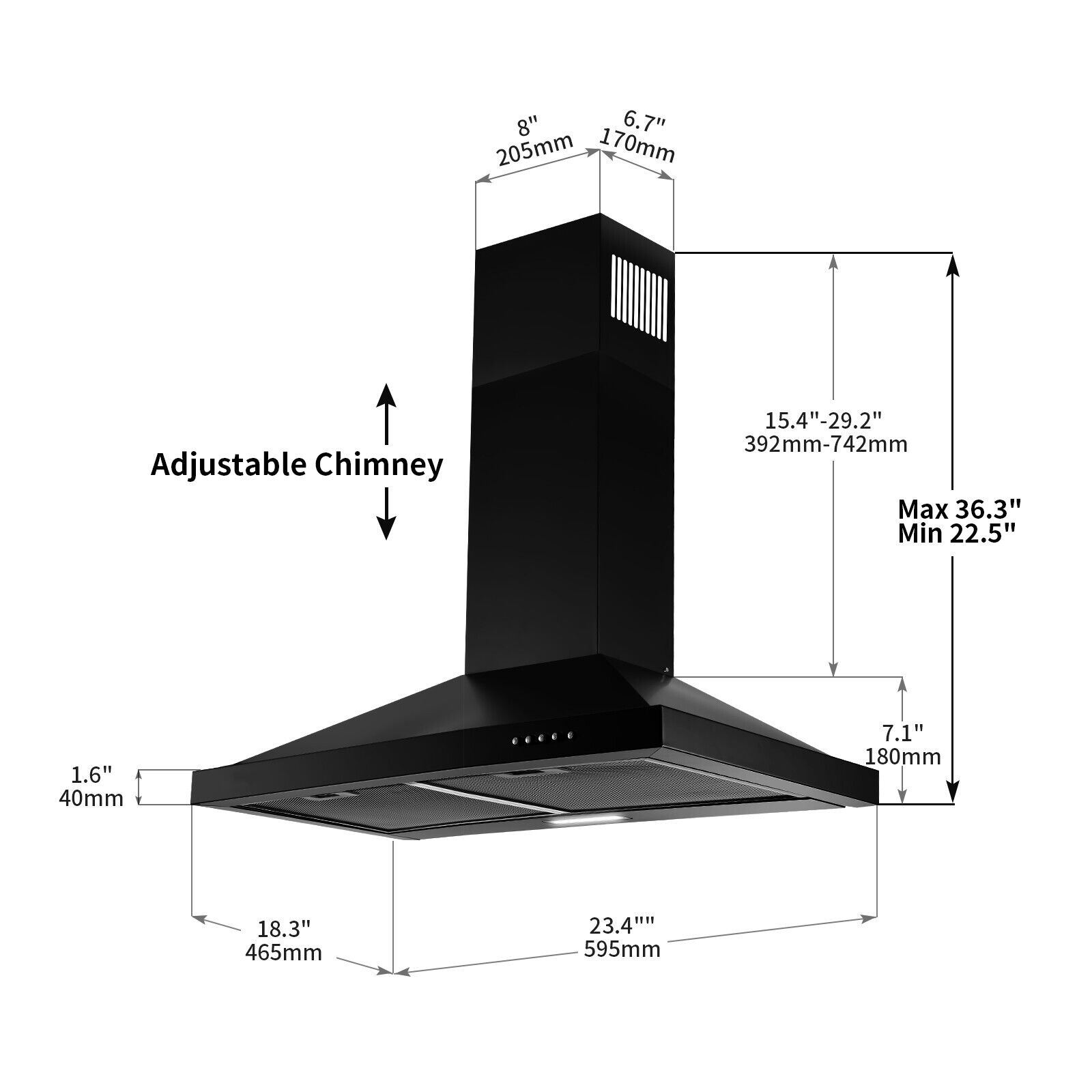 Kahomvis GEHT-DOQP-V6V Wall-Mounted-Range-Hoods - View #11