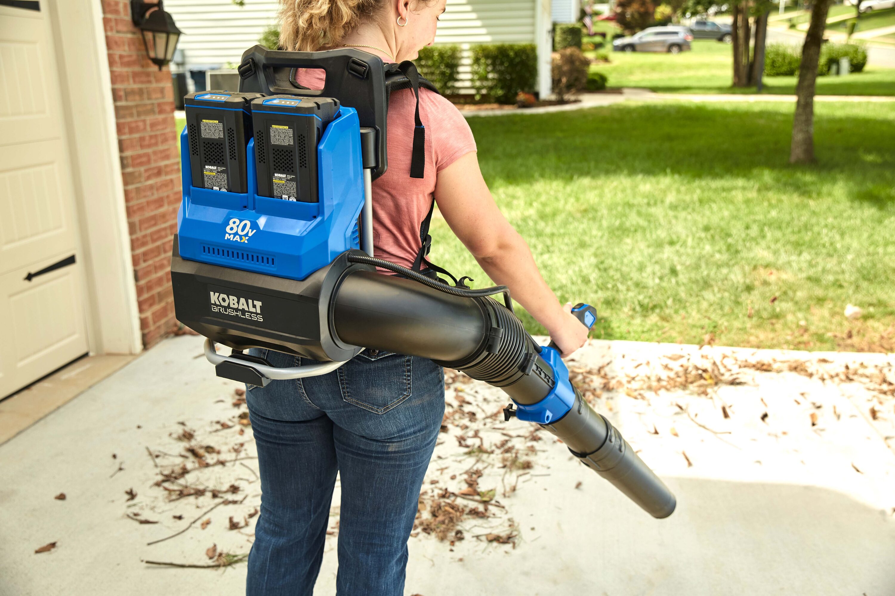 Kobalt 80 volt 776 CFM 154 MPH Battery Backpack Leaf Blower Battery and Charger Not Included in the Leaf Blowers department at Lowes