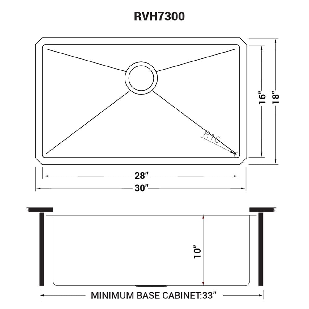 Ruvati 30-inch Stainless Steel Single Bowl Drop-in Kitchen Sink