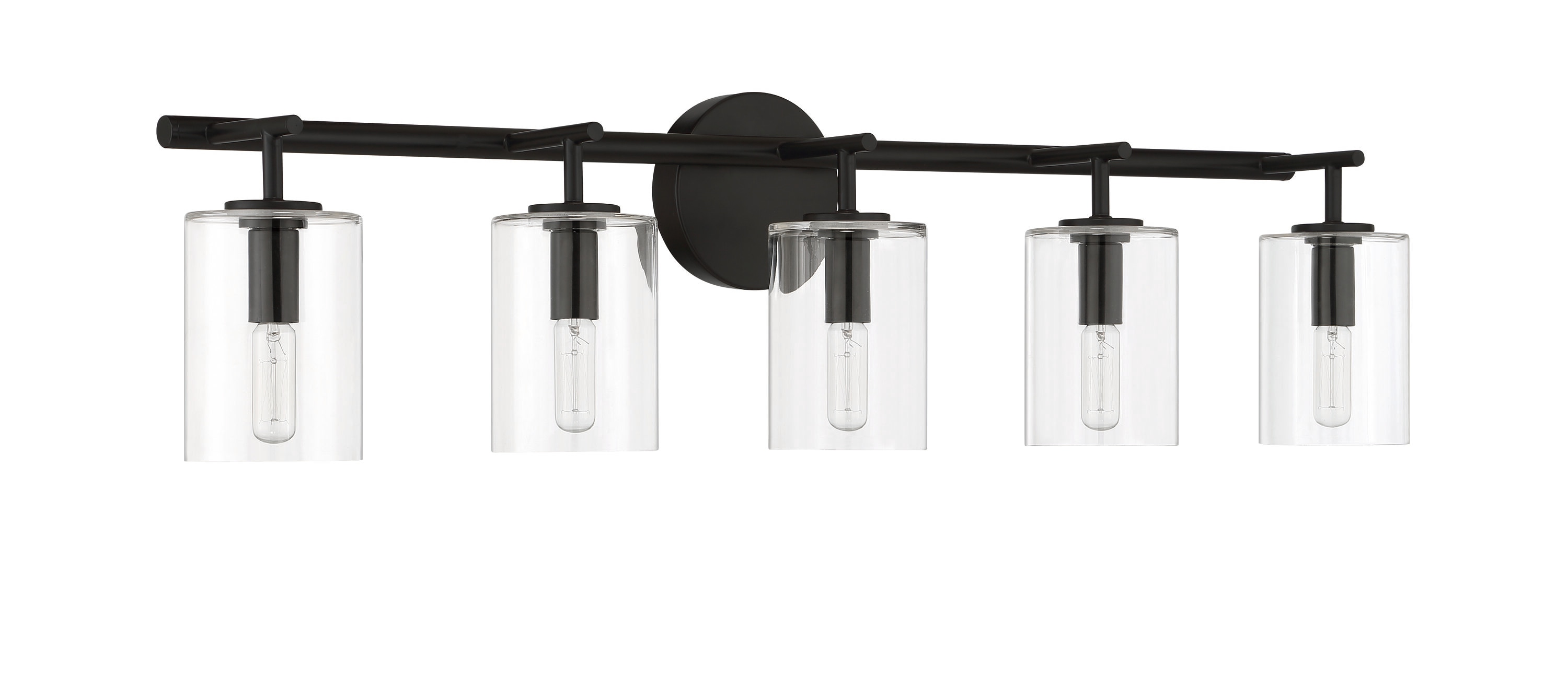 Craftmade 55605-FB Hailie 35.38-in 5 -Light Matte Black Transitional Vanity light