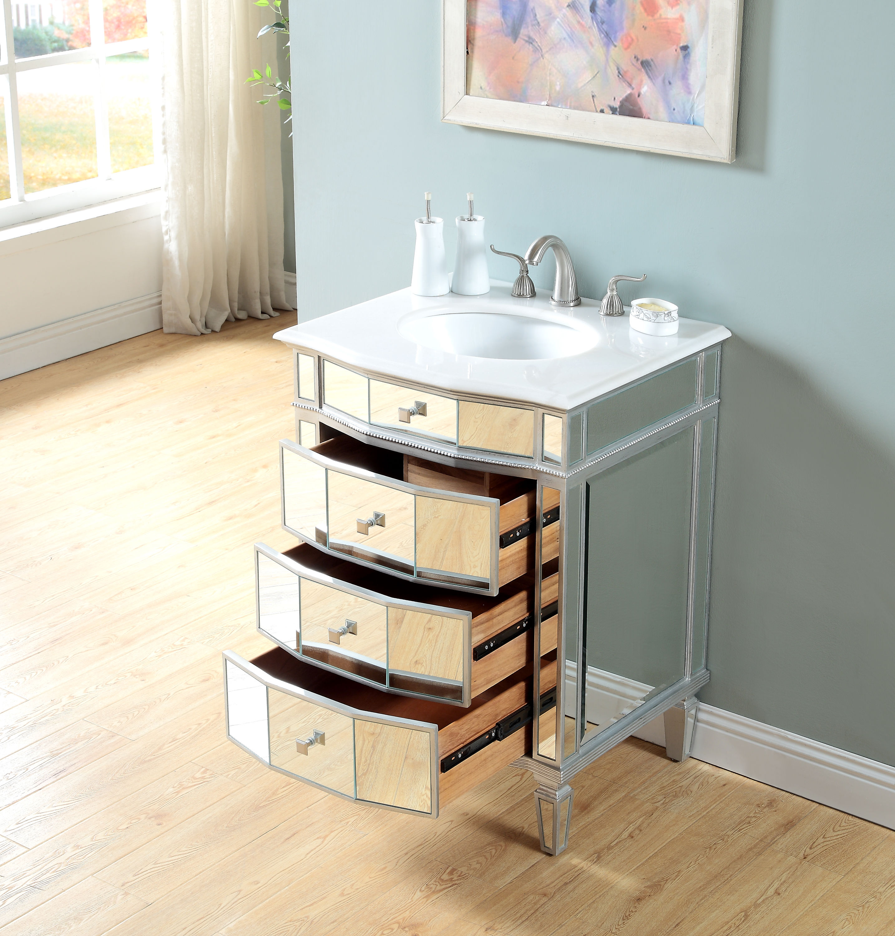Elegant Decor Home Furnishing 26-in Silver Undermount Single Sink ...