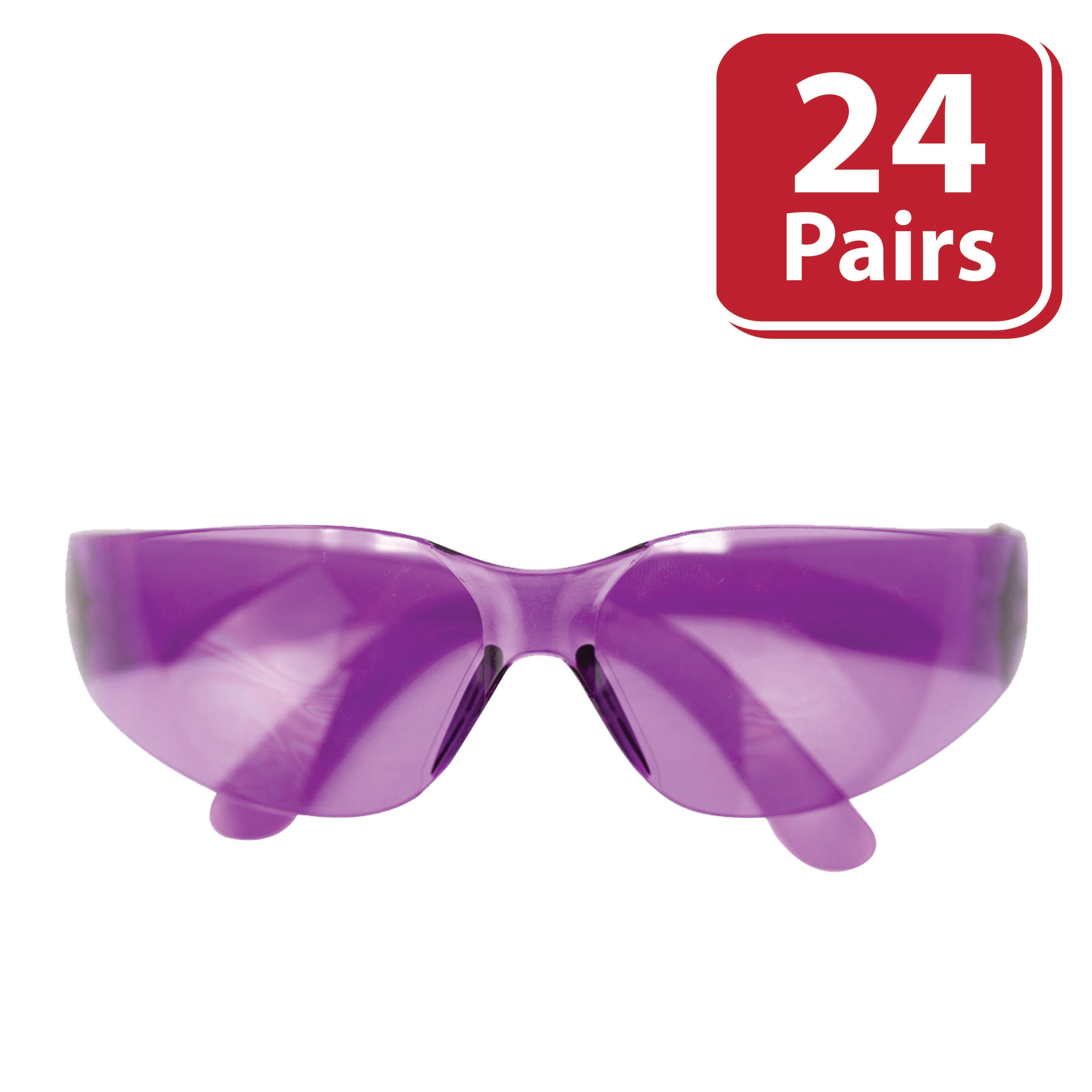 Safe Handler 24 Pack Crystal Purple Polycarbonate Safety Glasses SH CR CLCT SG6PR 24