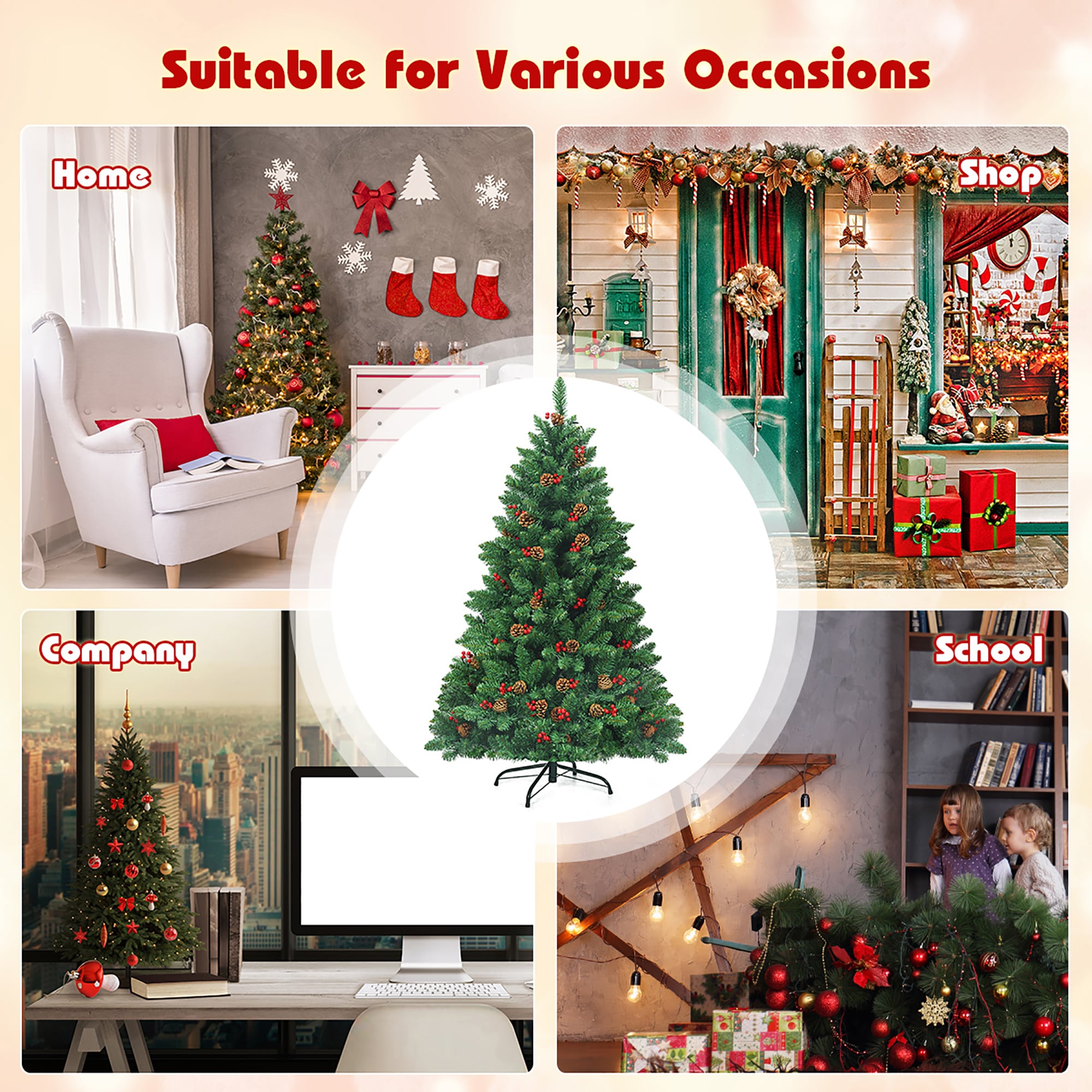 Costway CM22850US Artificial-Christmas-Trees - View #8