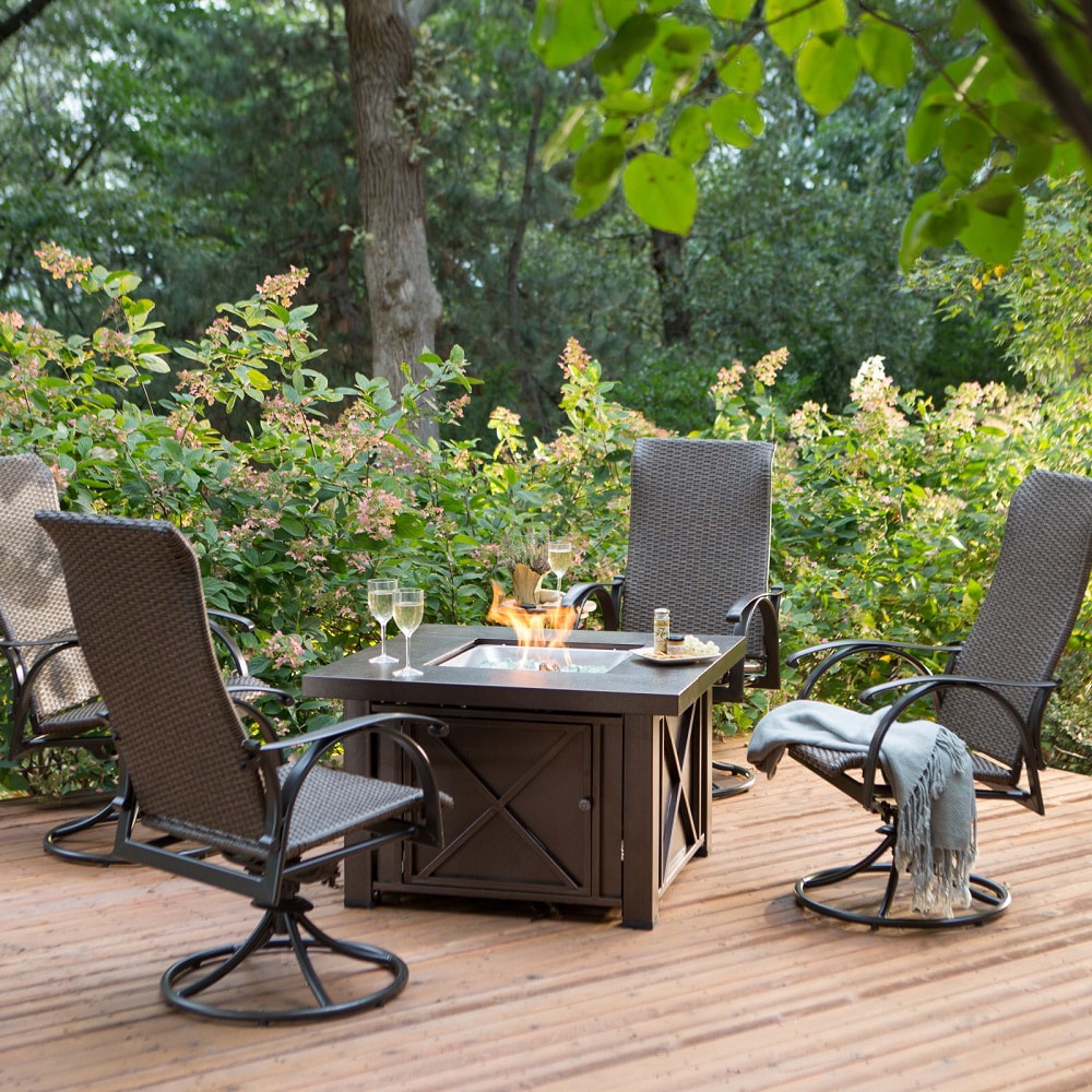 Hammered Bronze 38" Gas Fire Pit Table