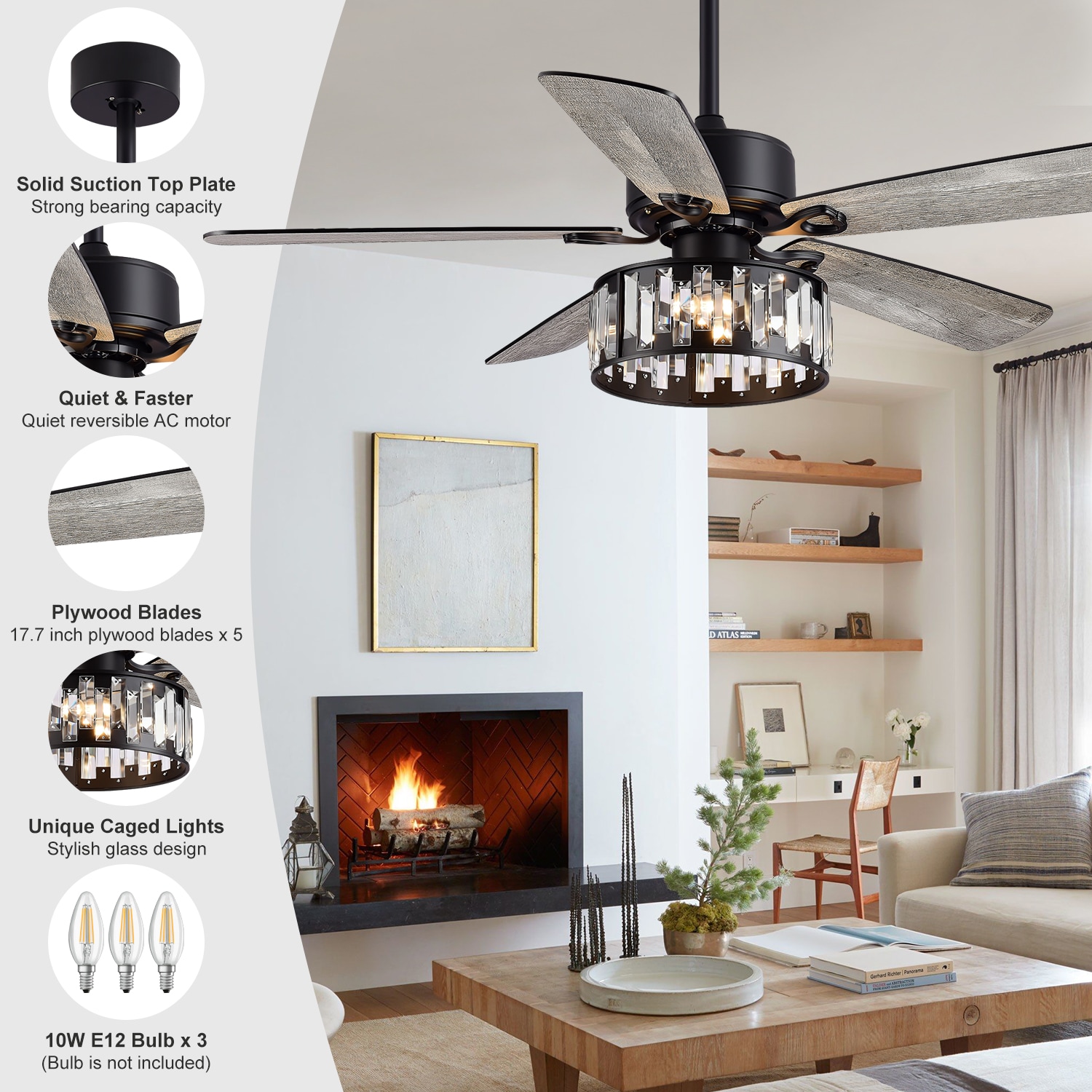 Breezary 23003-BLK Ceiling-Fans - View #8