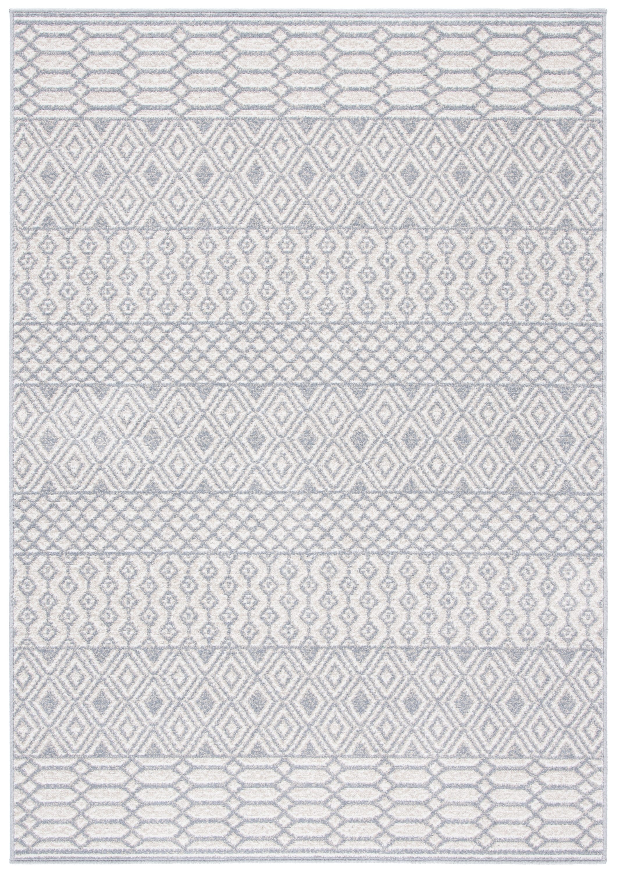 Safavieh BMT132A-5 Belmont Rorie 5 x 8 (ft) Loomed Polypropylene Ivory/Gray Rectangular Indoor Abstract Farmhouse/Cottage Area rug