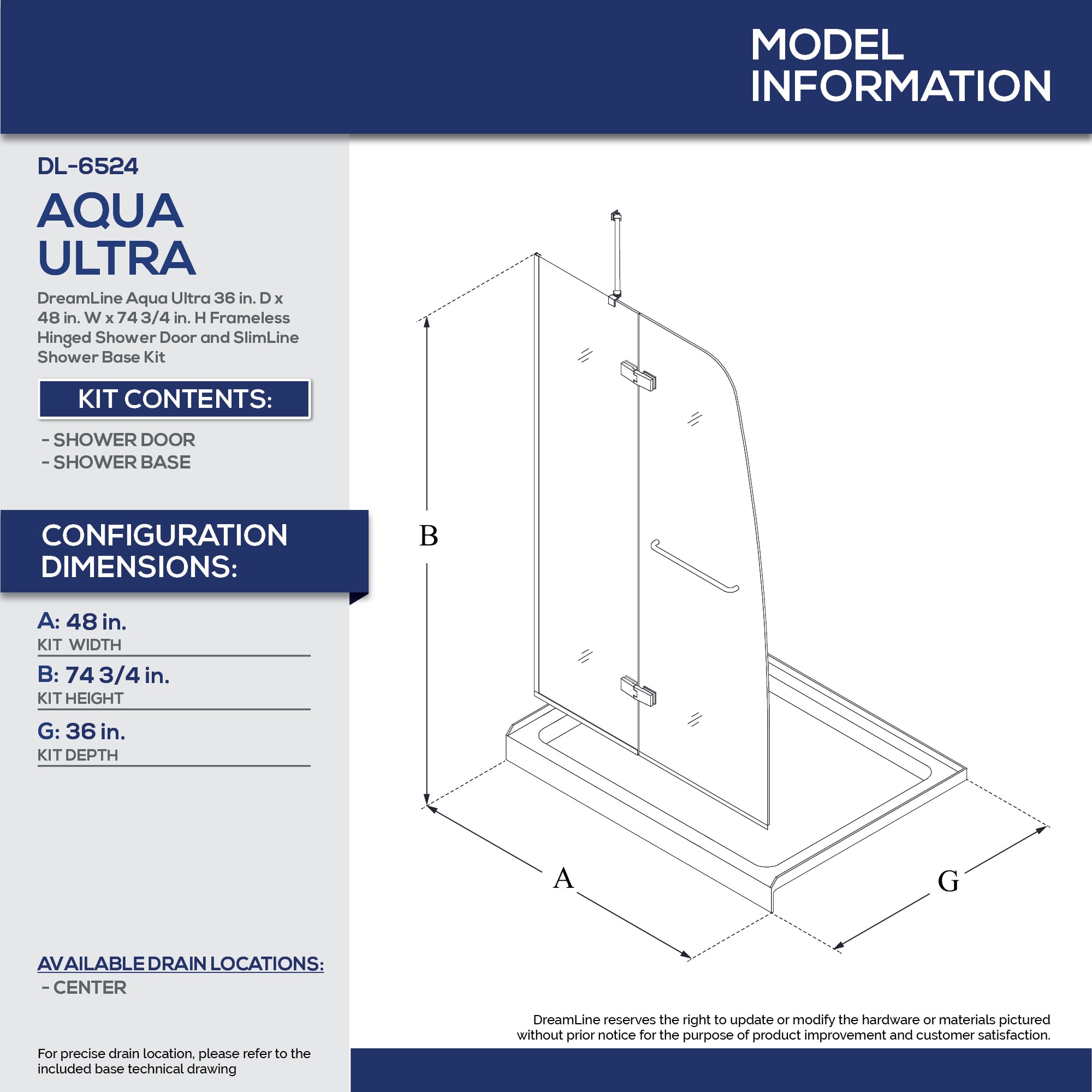 DreamLine DL-6524C-22-04 Alcove-Shower-Kit - View #8