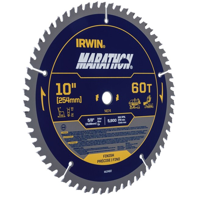 IRWIN Marathon 10-in 60-Tooth Standard tooth Carbide Circular Saw Blade IRWIN Marathon 10-in 60-Tooth Standard tooth Carbide Circular Saw Blade