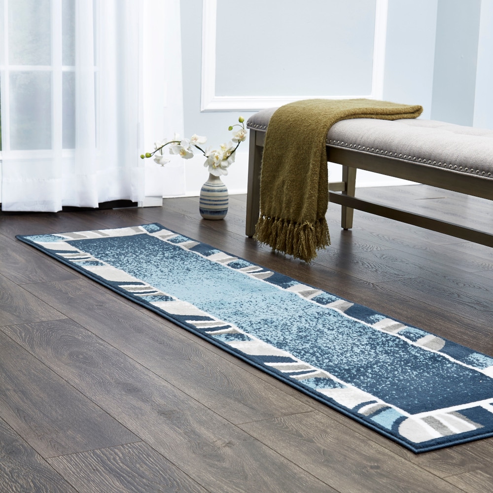 Home Dynamix 4-7542-309 Premium Rizzy 2 x 7 (ft) Loomed Polypropylene Blue Rectangular Indoor Border Runner rug