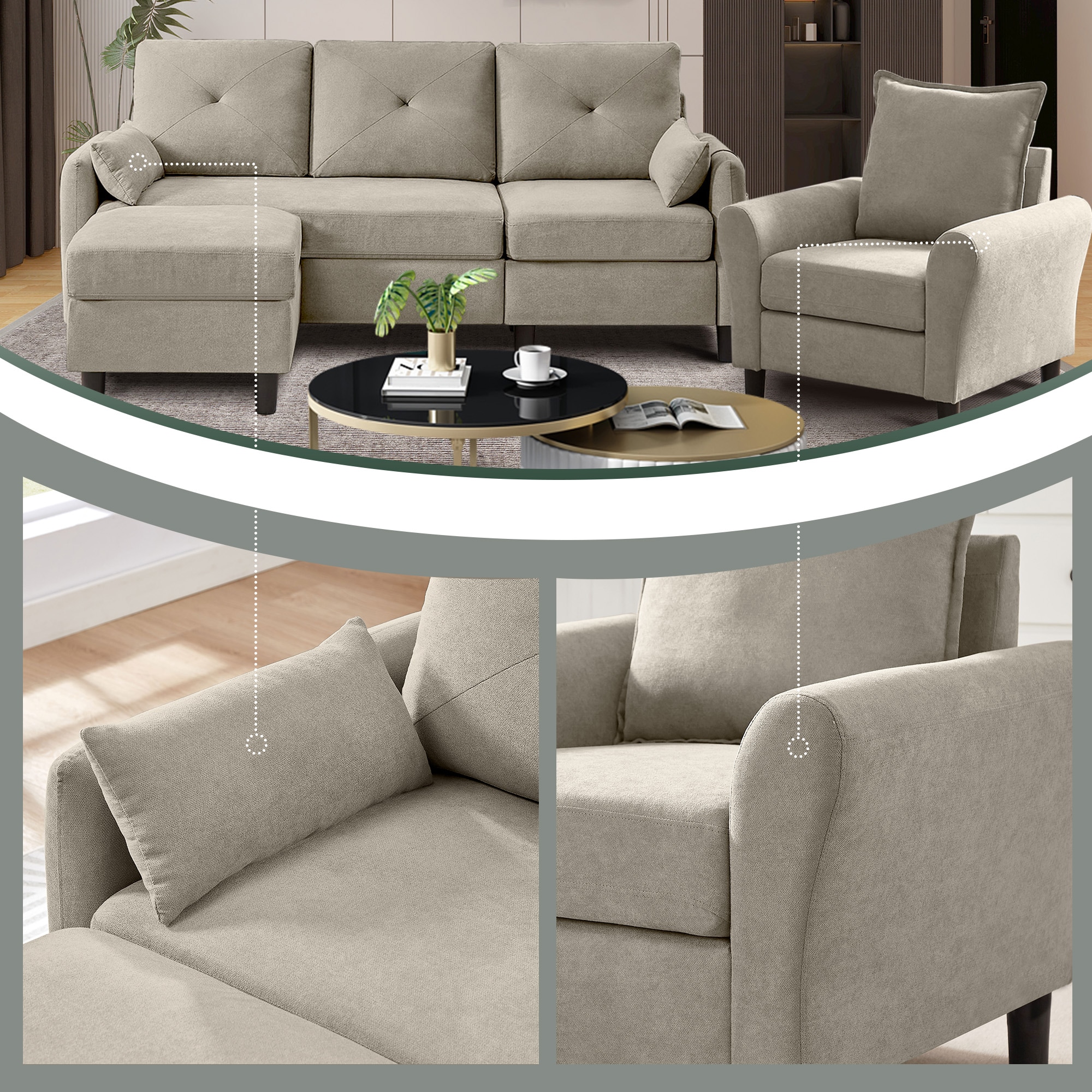 Jarenie YMX0223BE Living-Room-Sets - View #5