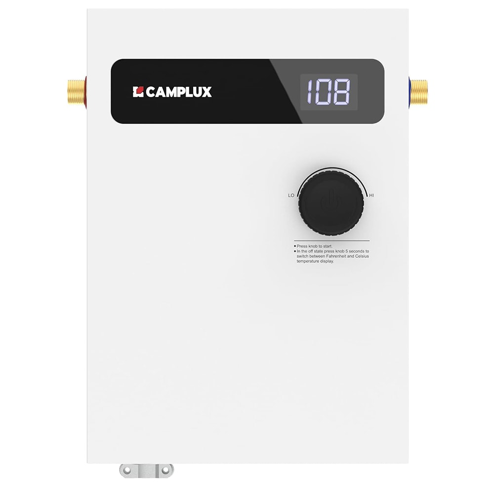 Camplux TEW11 240-Volt 11-kW 2.1-GPM Electric Tankless Water Heater, White