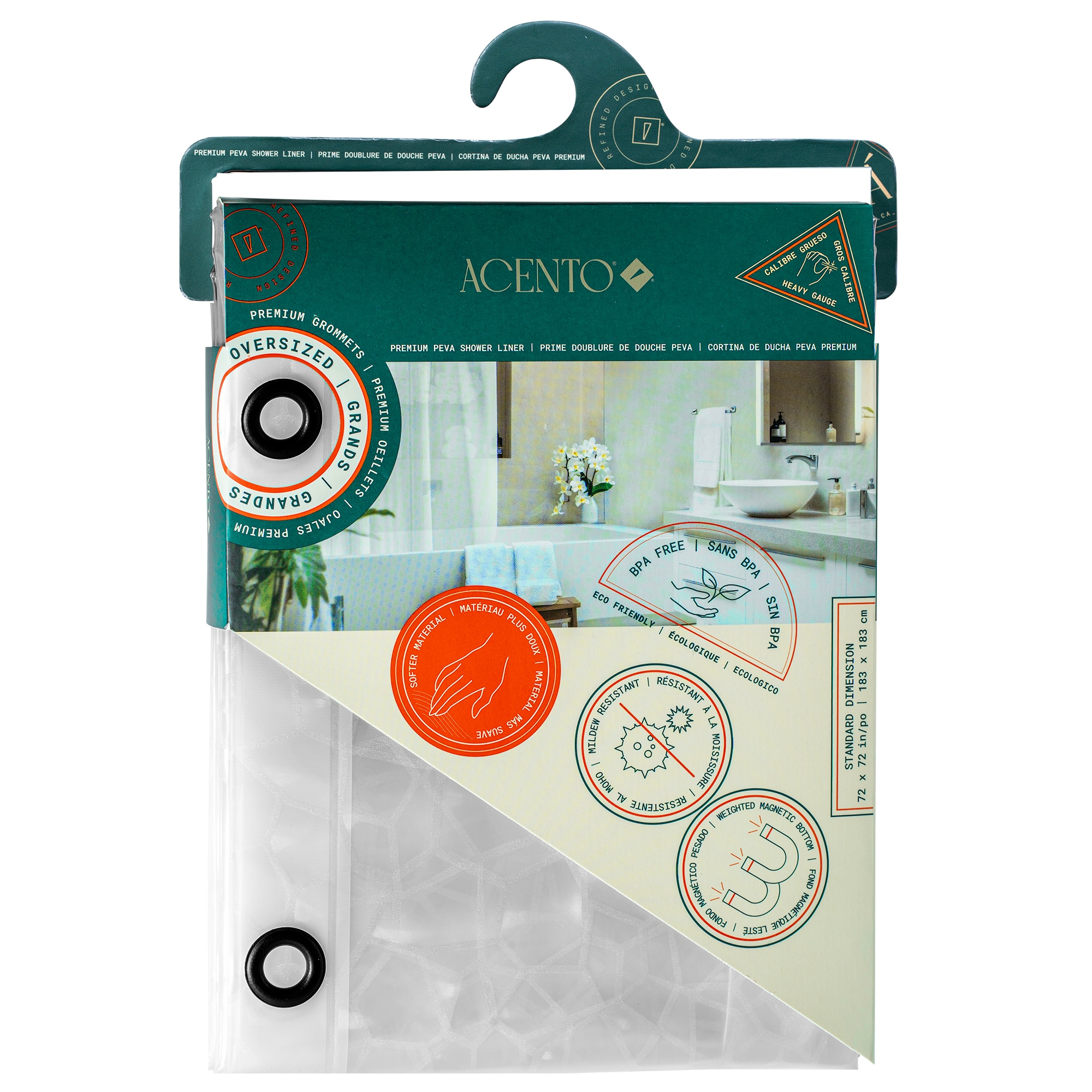 ACENTO LS424TCL Shower-Curtains-Liners - View #6
