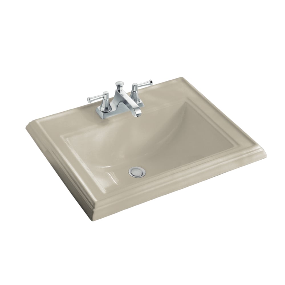 KOHLER 2241-8-G9 Memoirs Vitreous china Drop-in Rectangular Traditional Sandbar Bathroom Sink ( 22.7500-Inches x 18.0000-Inches )