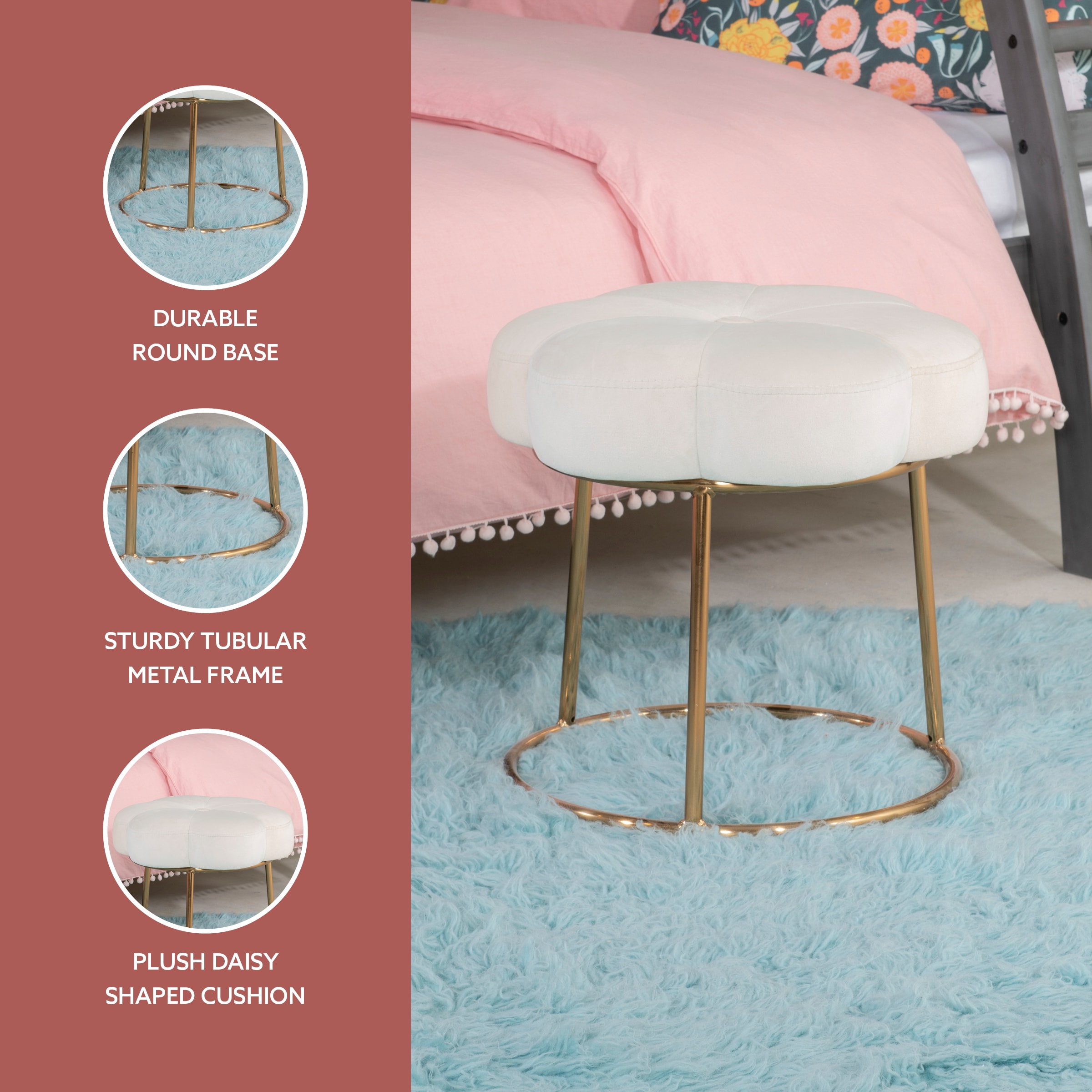 Linon ST006WHT01ASU Vanity-Stools - View #9