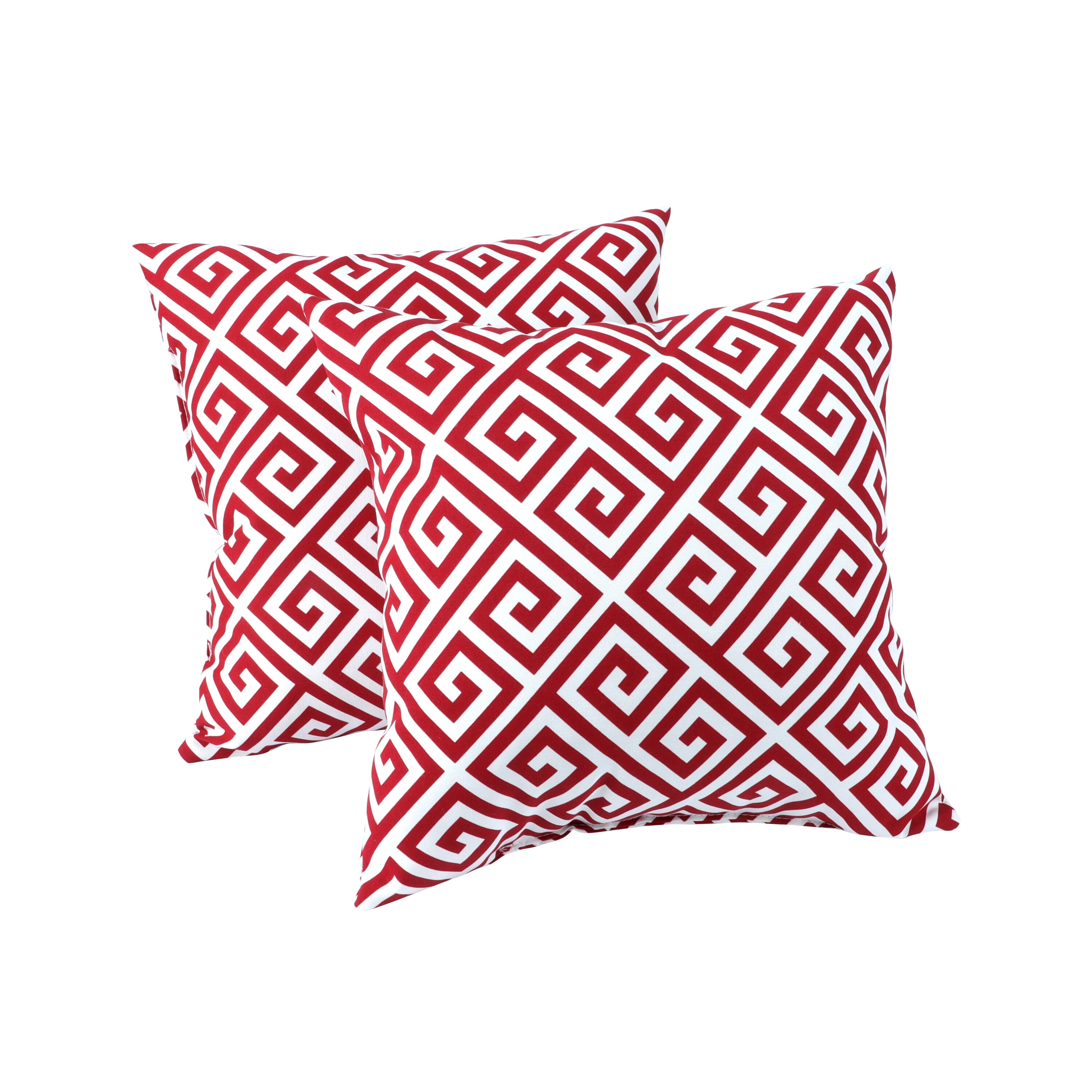 RITSU  18 in x 18 in Red Outdoor Throw Pillow Set of 2 with Waterproof Fabric UV Fade Resistant Soft Comfortable Fill for Patio Sofa Garden Porch Balcony Poolside Outdoor Furniture and Indoor Decor Refresh