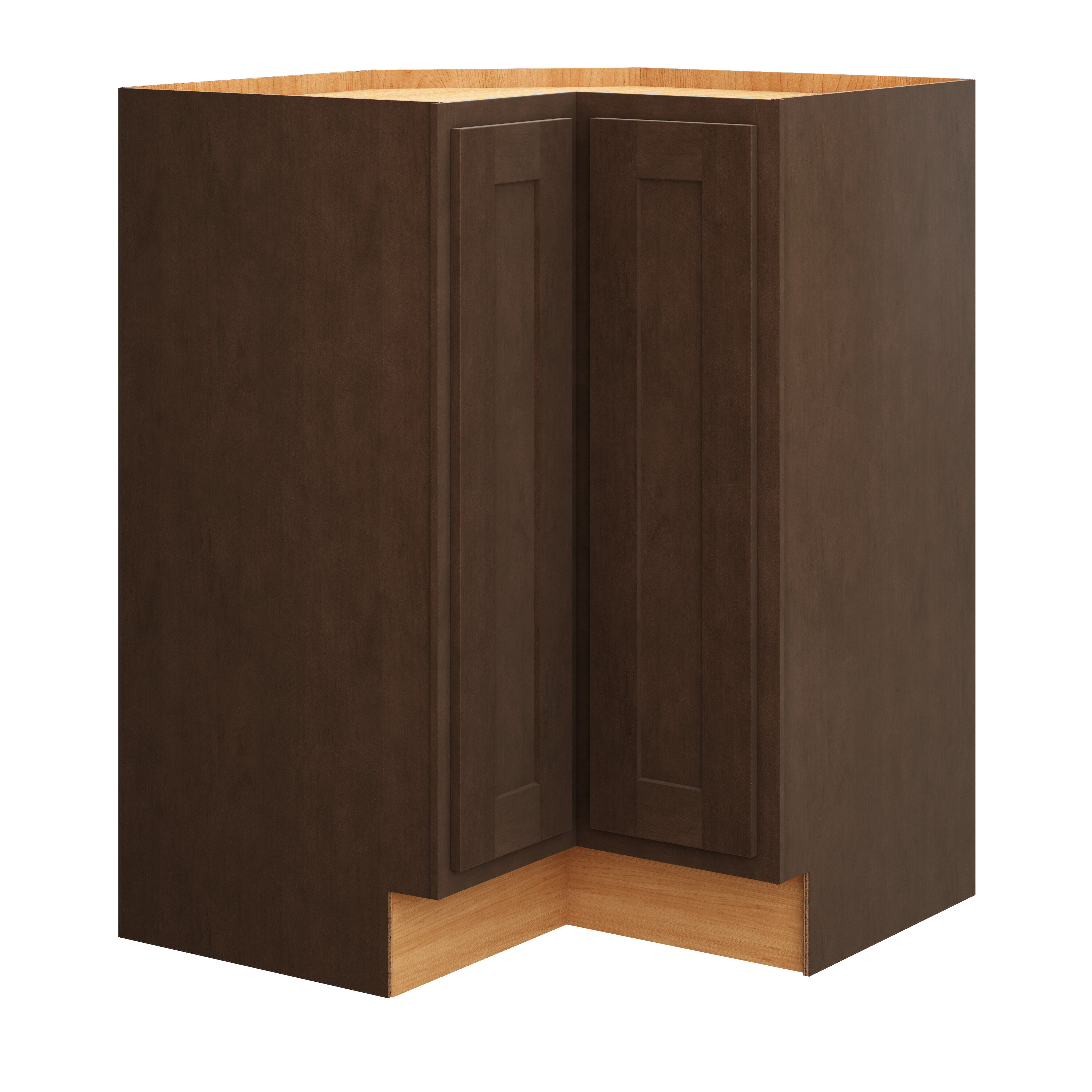 Diamond Express Jamestown 36-in W x 34.5-in H x 24-in D White Partial Overlay L-shaped Corner Base Fully Assembled Plywood Cabinet (Recessed Panel Shaker Style)