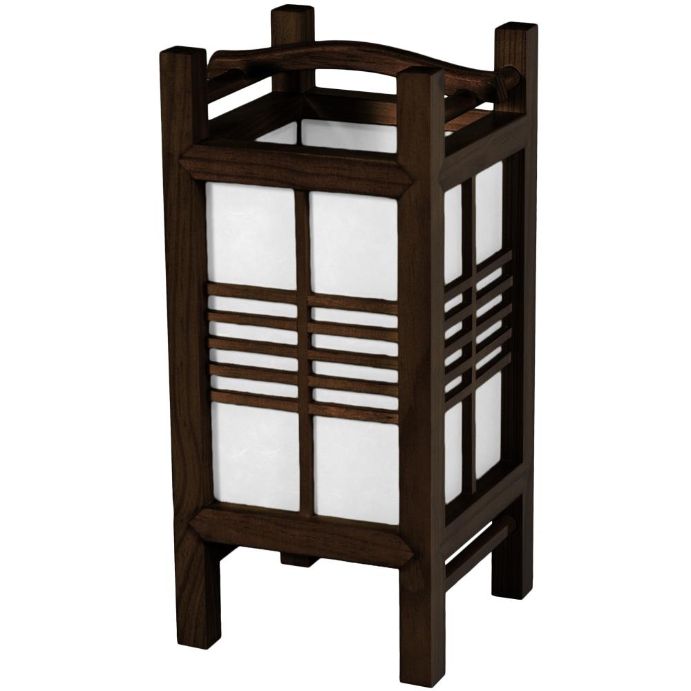 Red Lantern AKIDA-J151-WAL Oriental Furniture 14-Inches Walnut Table Lamp with Paper Shade