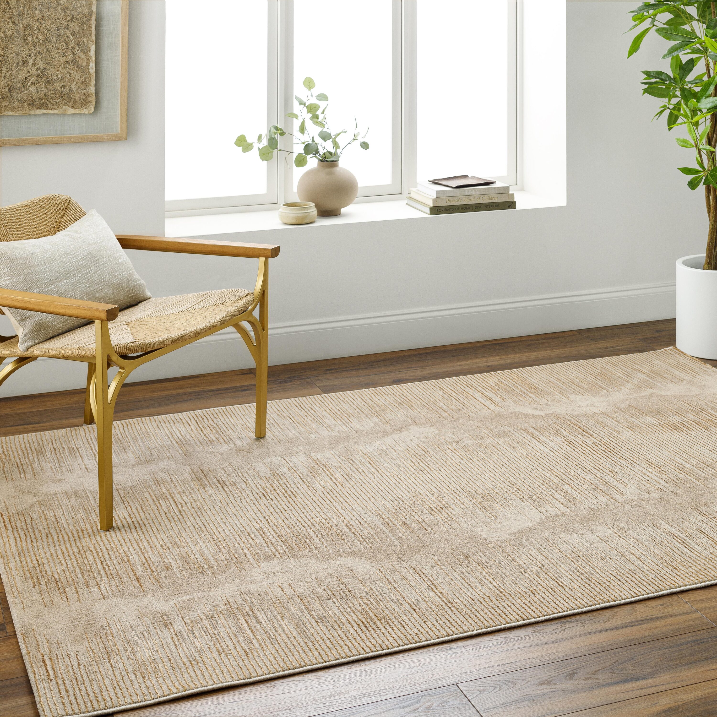 Livabliss PCP2316-6792 Perception 6 x 9 (ft) Polyester/Polypropylene Brown Rectangular Indoor Mid-Century Modern Area rug