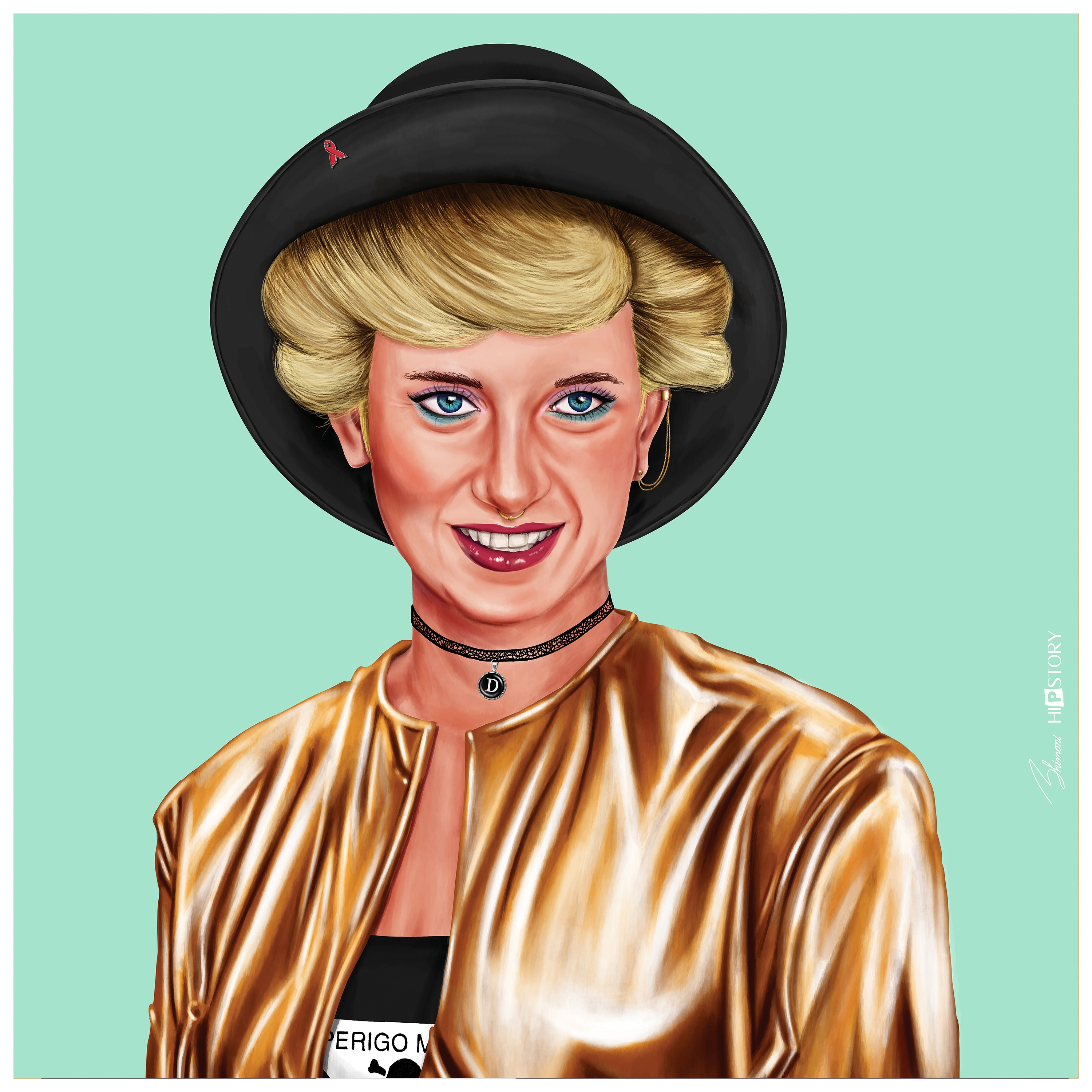 Empire Art Direct TMP-HIP18-2424 Hip Princes Diana Unframed 24-Inches H x 24-Inches W Modern Glass Print