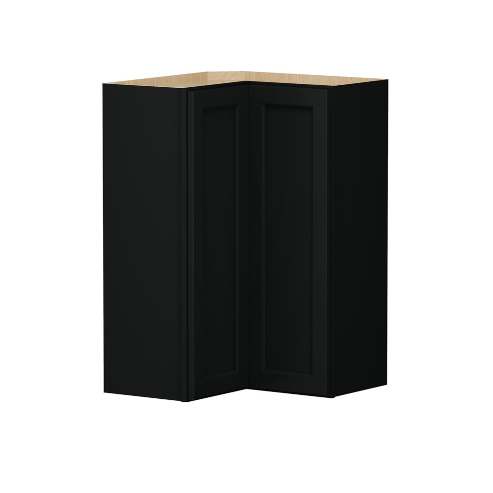 Shenandoah Glasson 24-in W x 36-in H x 12-in D Black Painted L-Shaped Wall Fully Assembled Cabinet Recessed Panel Transitional