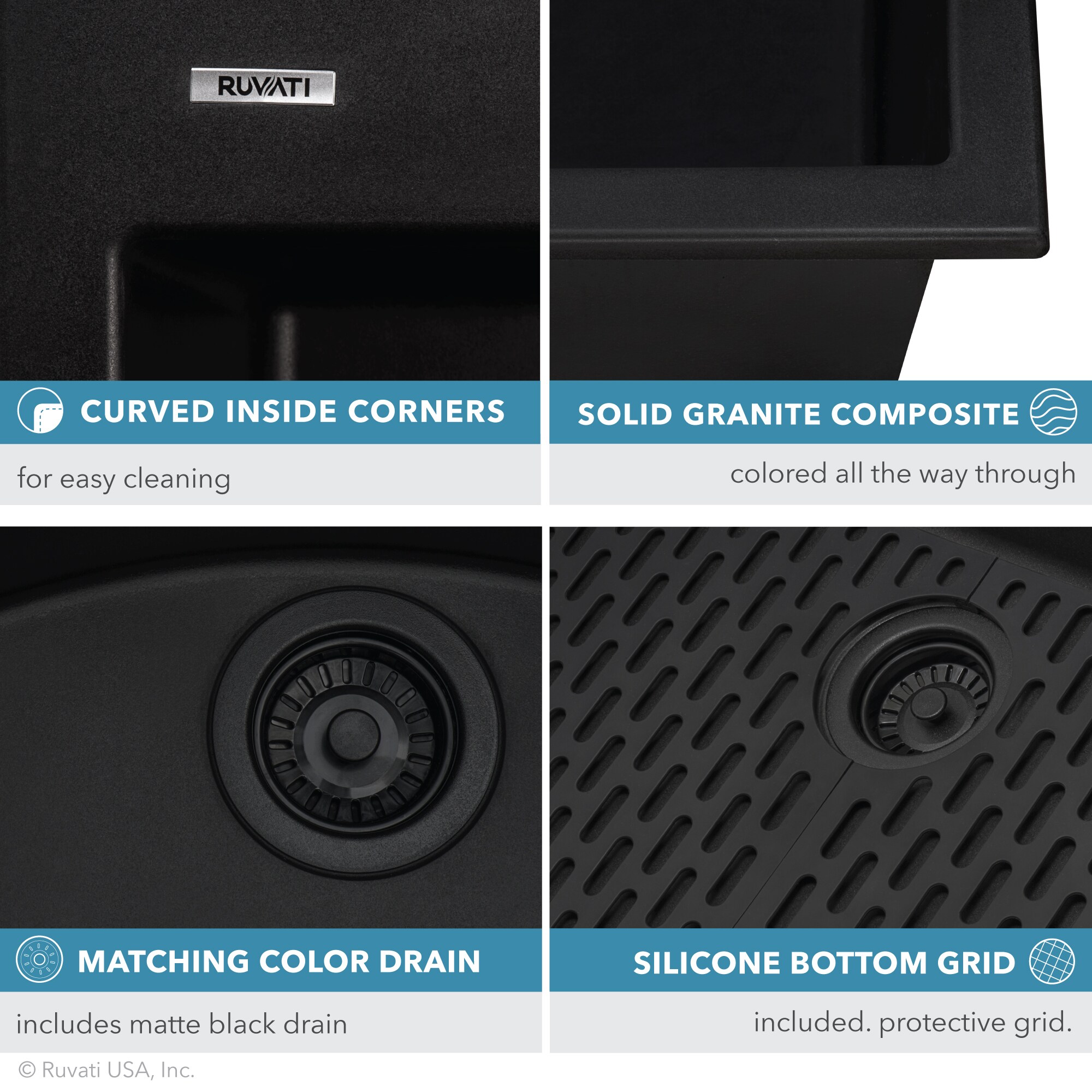 Ruvati RVG1080BK Kitchen-Sinks - View #10