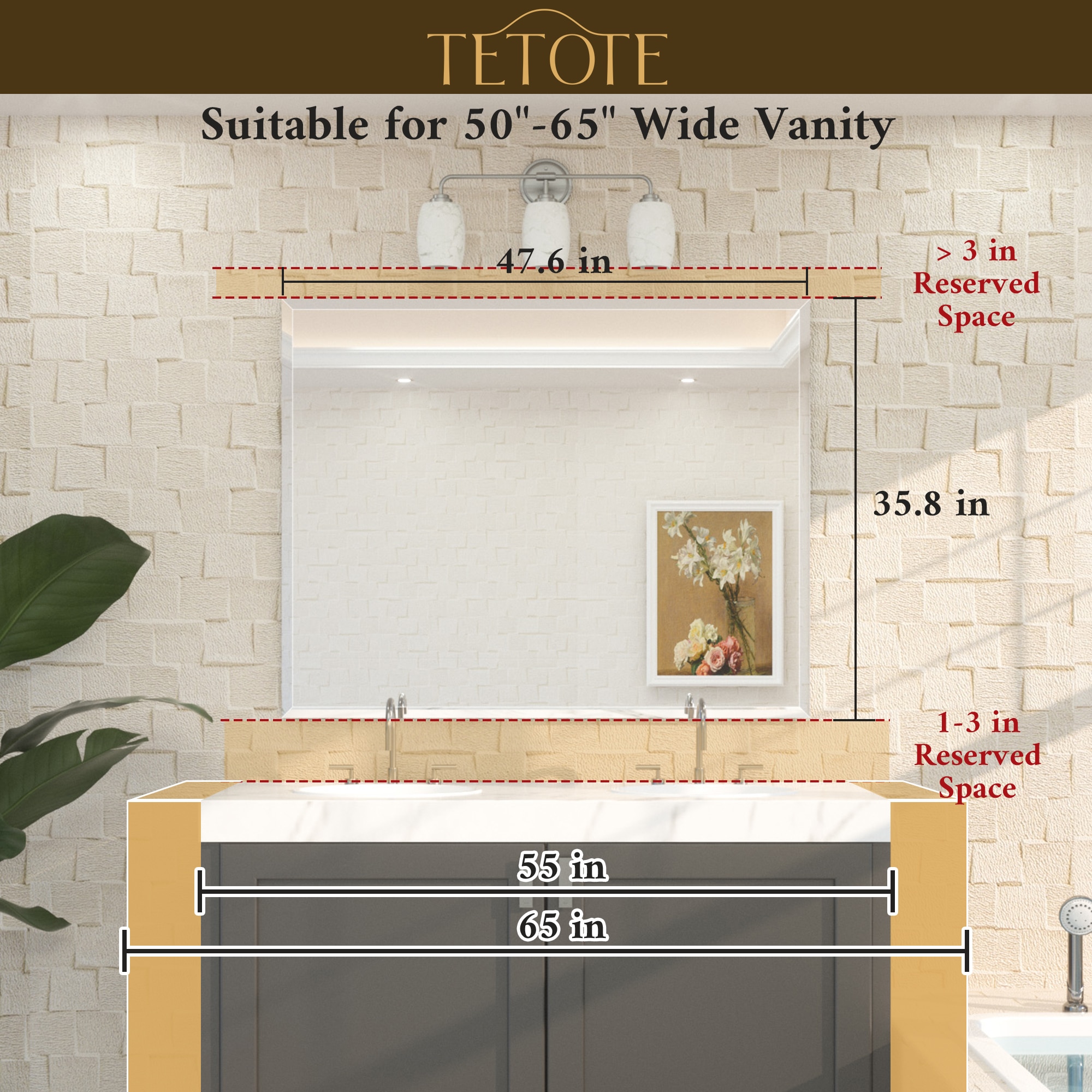 TETOTE LW-TE-BM63-12191 Framed-Bath-Mirrors - View #3