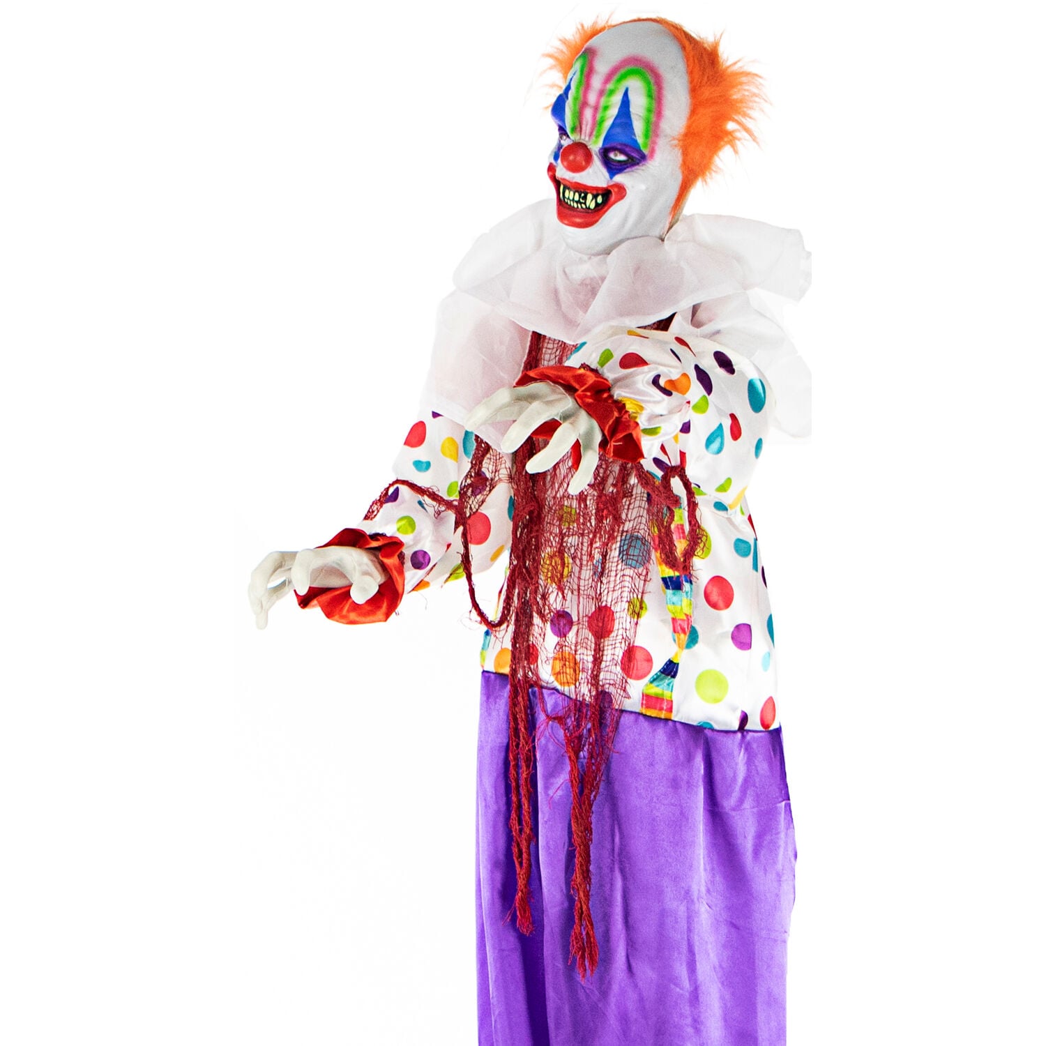 Haunted Hill Farm 5.42-ft Freestanding Lighted Clown Animatronic in the ...