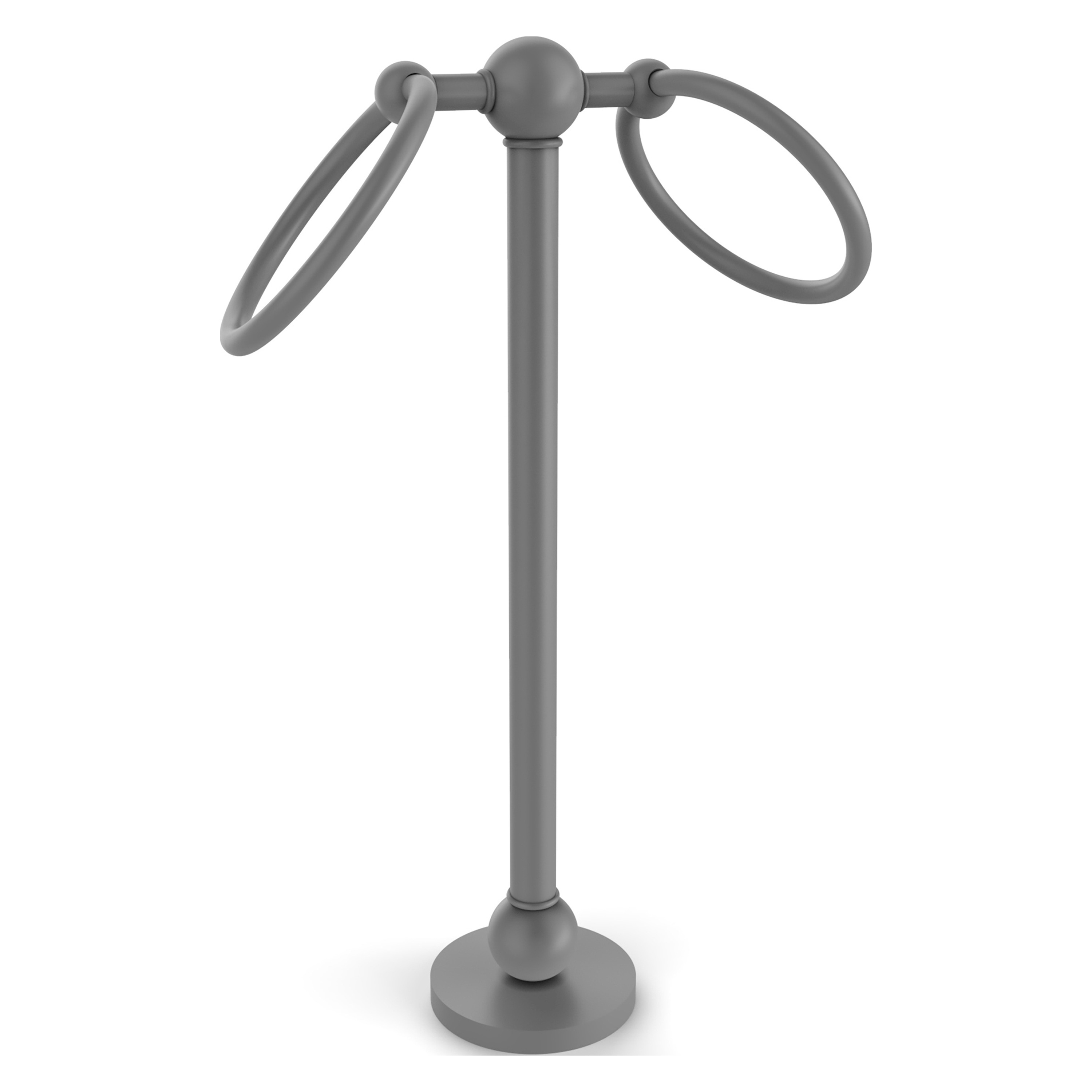 Allied Brass GL-53-GYM Matte Gray Freestanding countertop Double Towel Ring