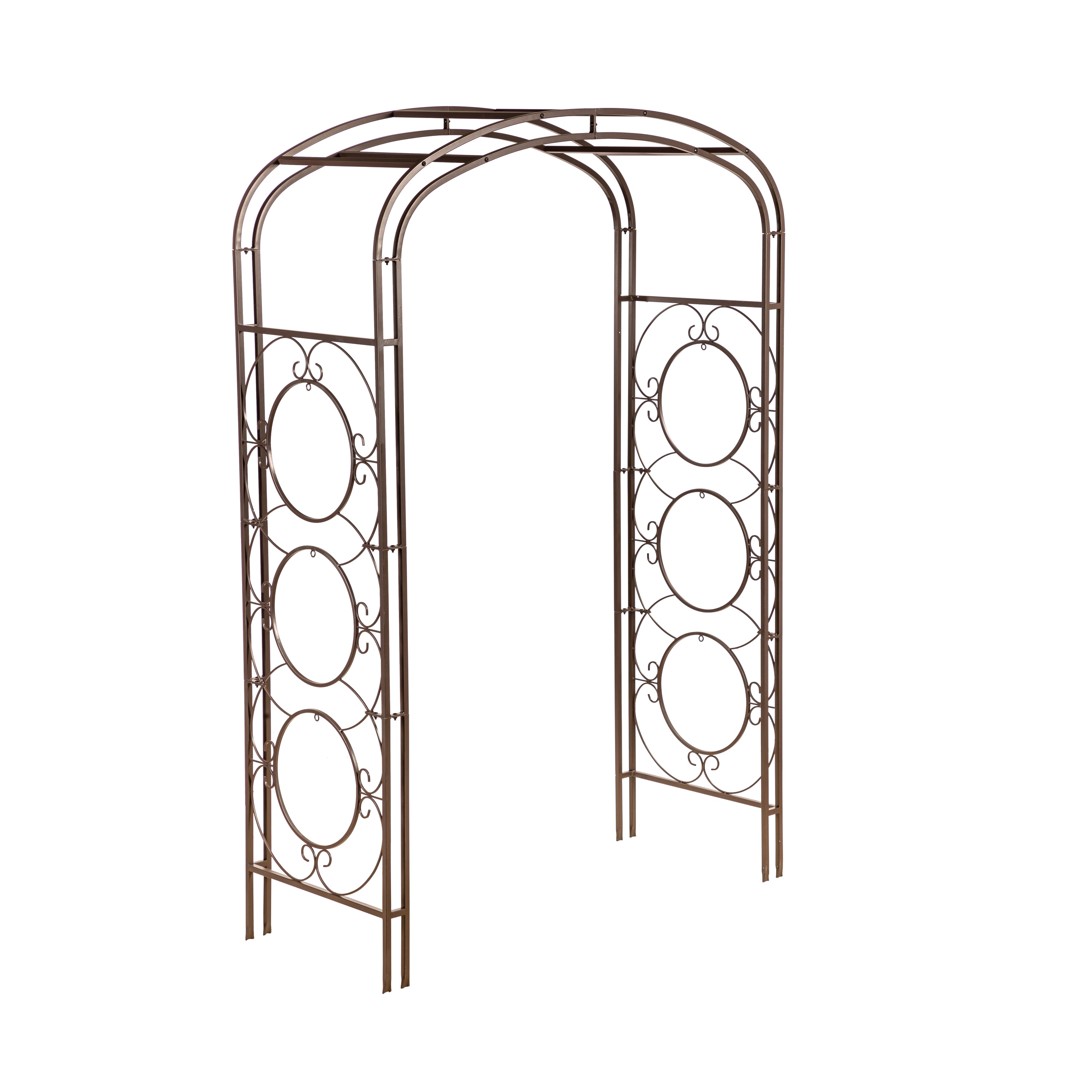 Evergreen PHD058 4.5-ft W x 7-ft H Arched Black Wrought iron Garden Arbor