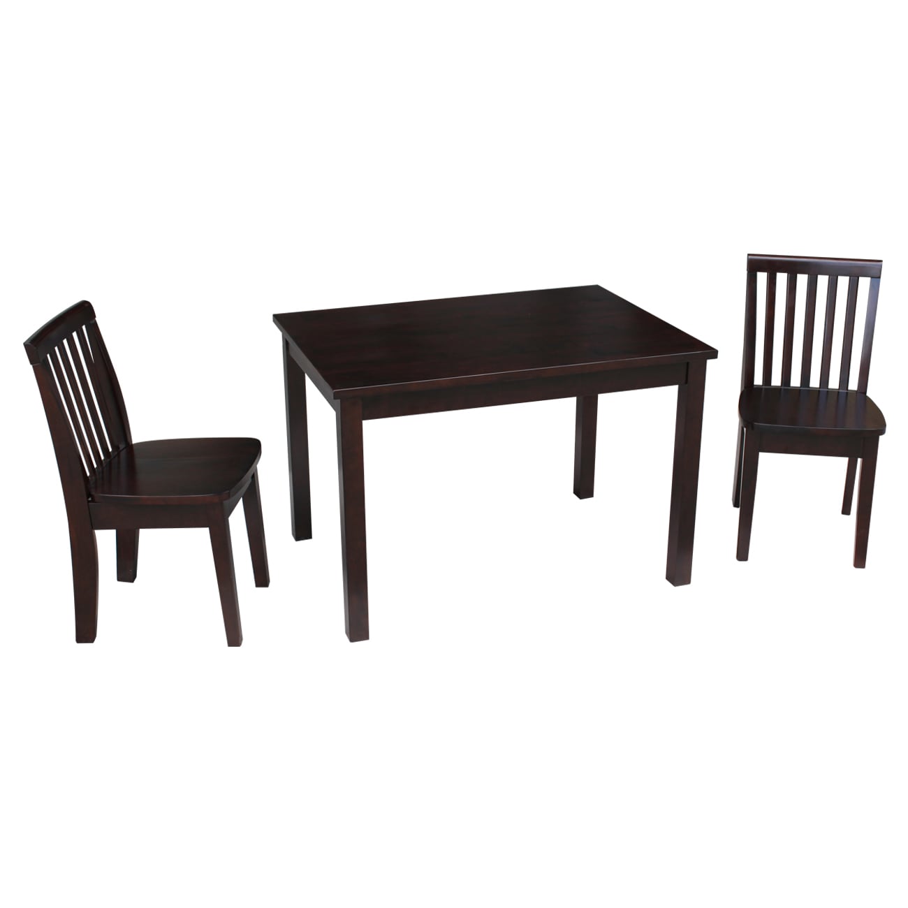 International Concepts K15-2532-263-2 Rich Mocha Rectangular Kid's Play Table ( Set of 2 Chairs)