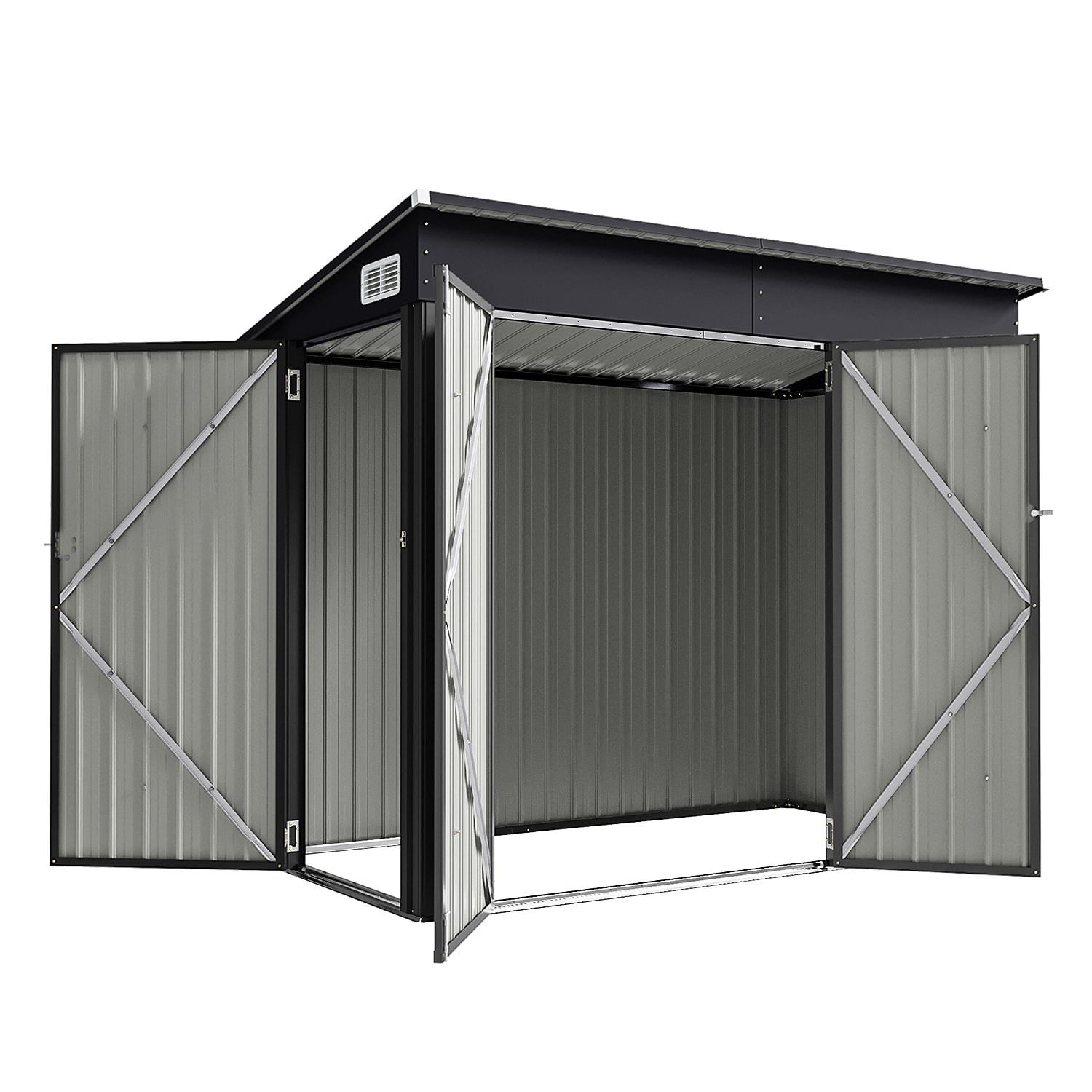 AOXUN AX-30246B 8-ft x 4-ft Economy Series Galvanized steel Storage Shed