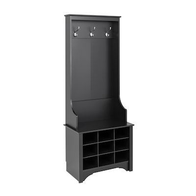 Prepac Entryway Modern 27 In Black, Small Hall Tree Bench With Storage