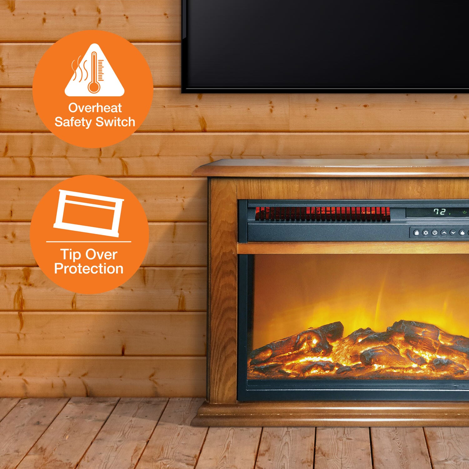 Lifesmart FP1052-OAK Electric-Fireplaces - View #4