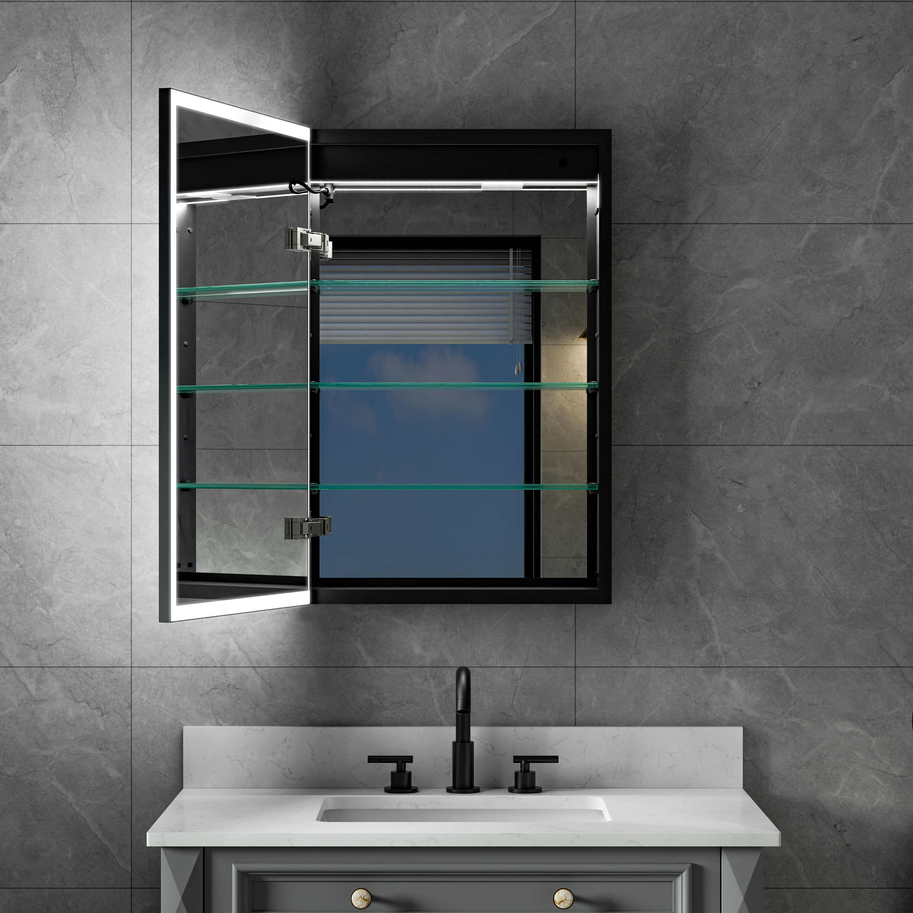 CALVON WMB12W20L Bathroom-Medicine-Cabinets - View #2