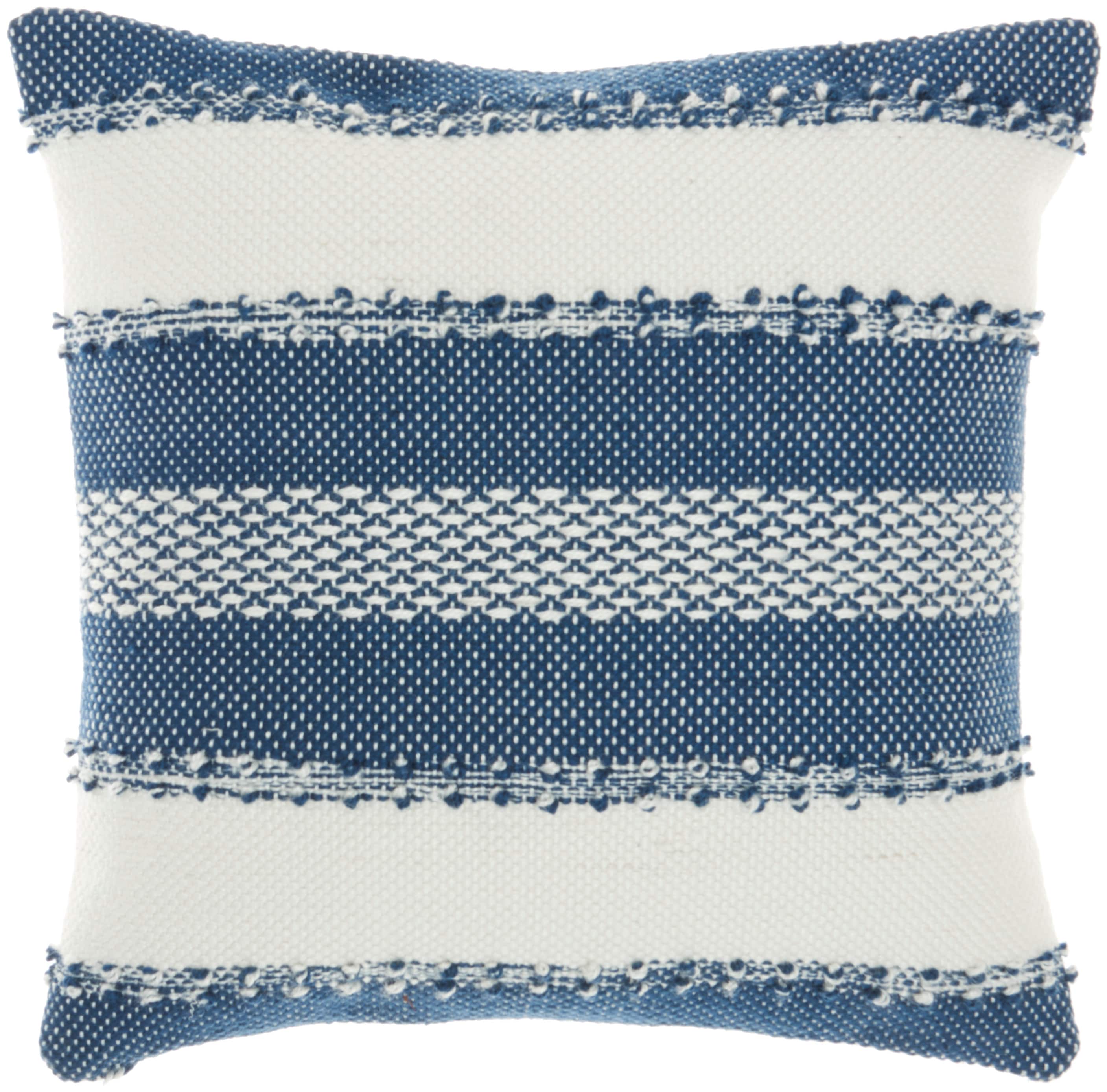 Mina Victory 798019081027 18-in x 18-in Navy Square Indoor Decorative Pillow