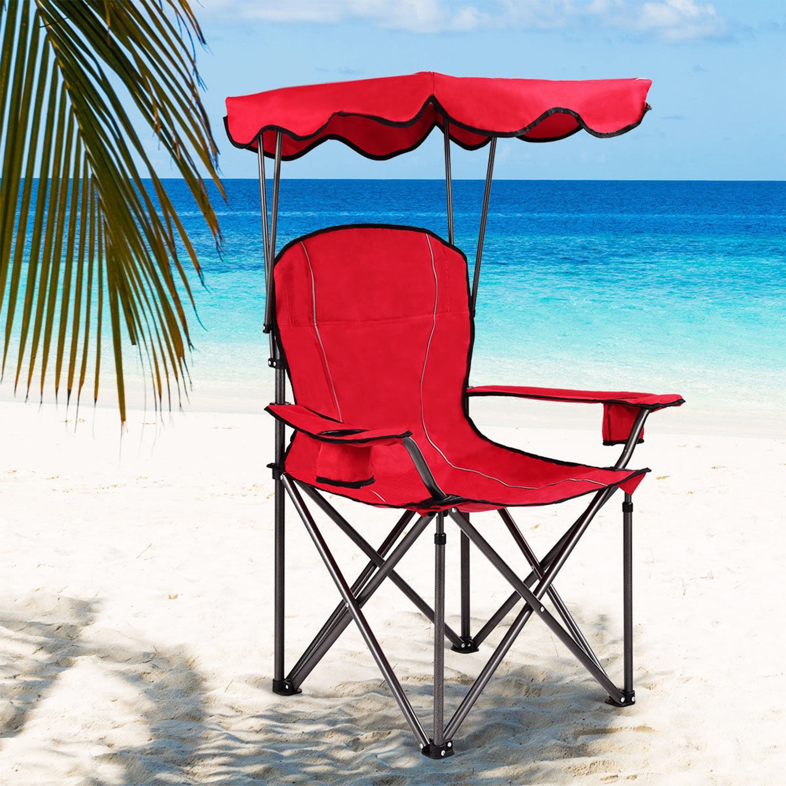 WELLFOR DOJ3640RE Beach-Camping-Chairs - View #5