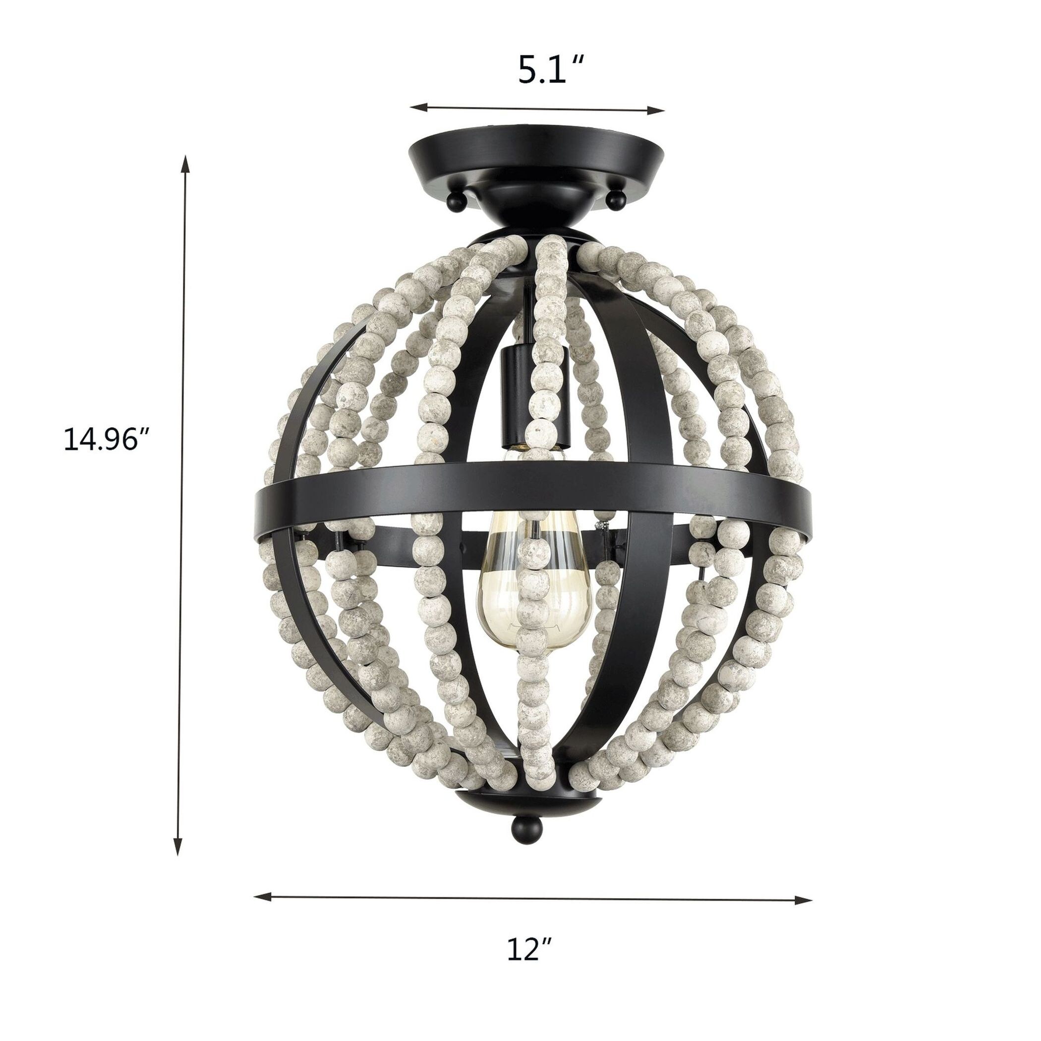 Claxy 12-in Black Geometric Metal Ceiling Light Mount in the Ceiling ...