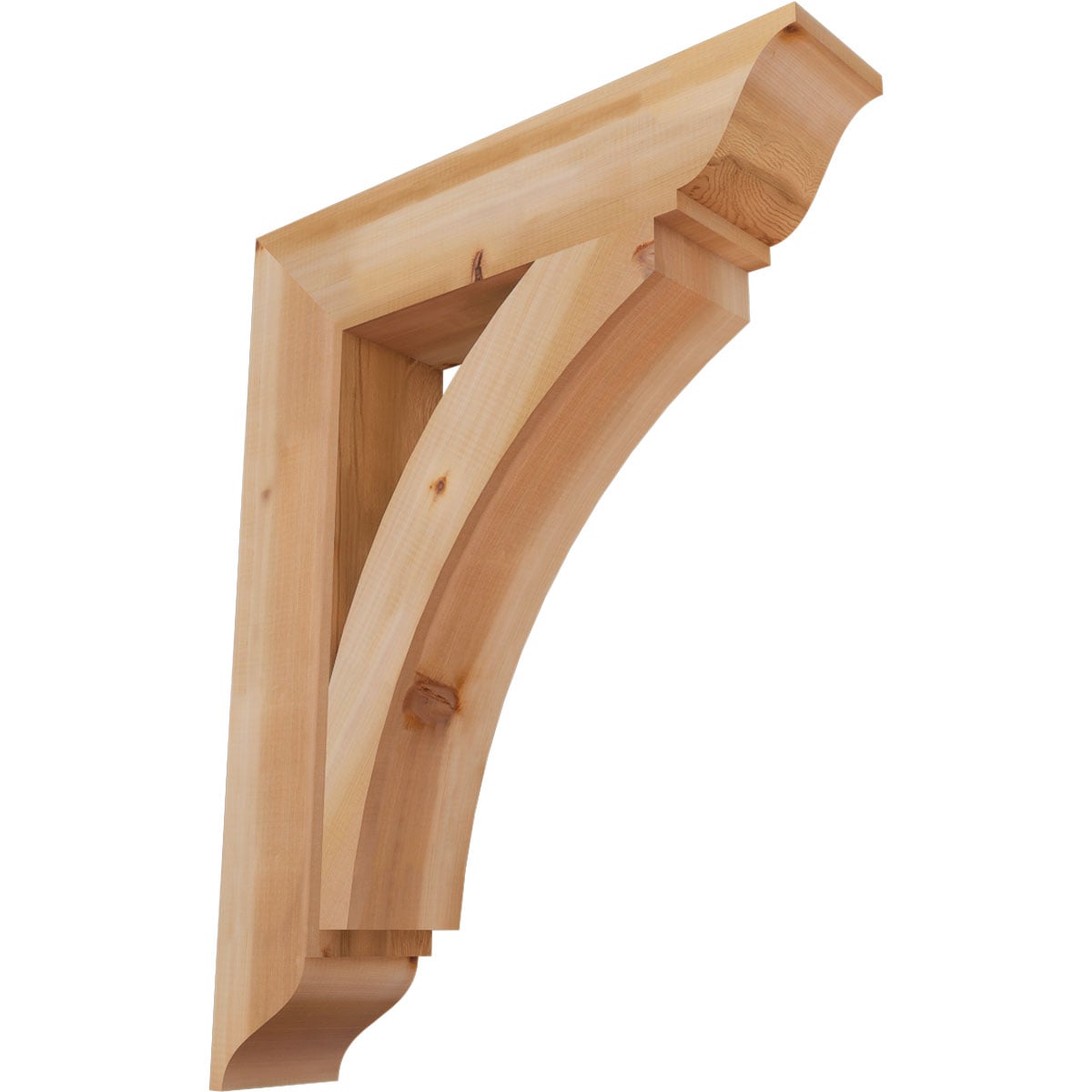Ekena Millwork BKT06X28X36THR01SWR Thorton traditional smooth 5-1/2-in x 28-in x 36-in Western red cedar Brown Wood Standard bracket