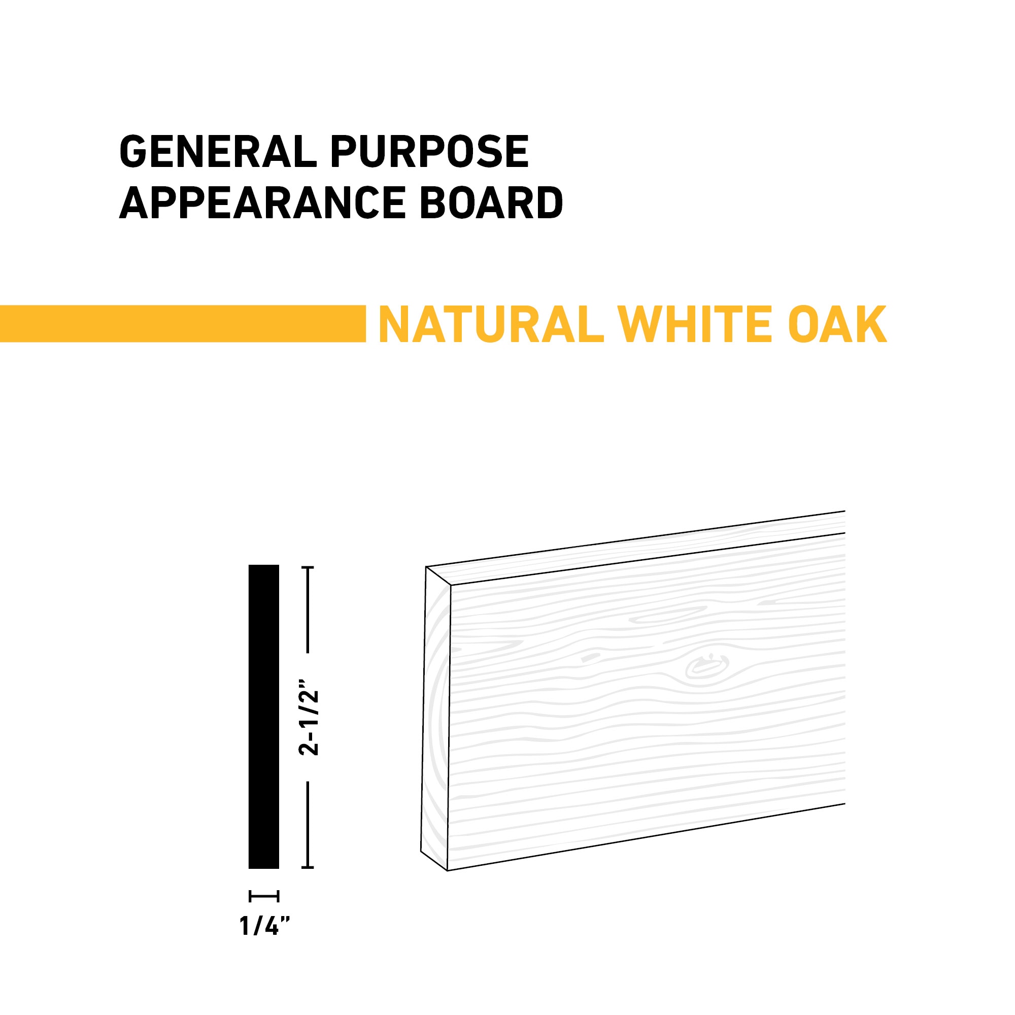 Ornamental Mouldings BRDNAT 1-4X3X2WOAK Appearance-Boards - View #2