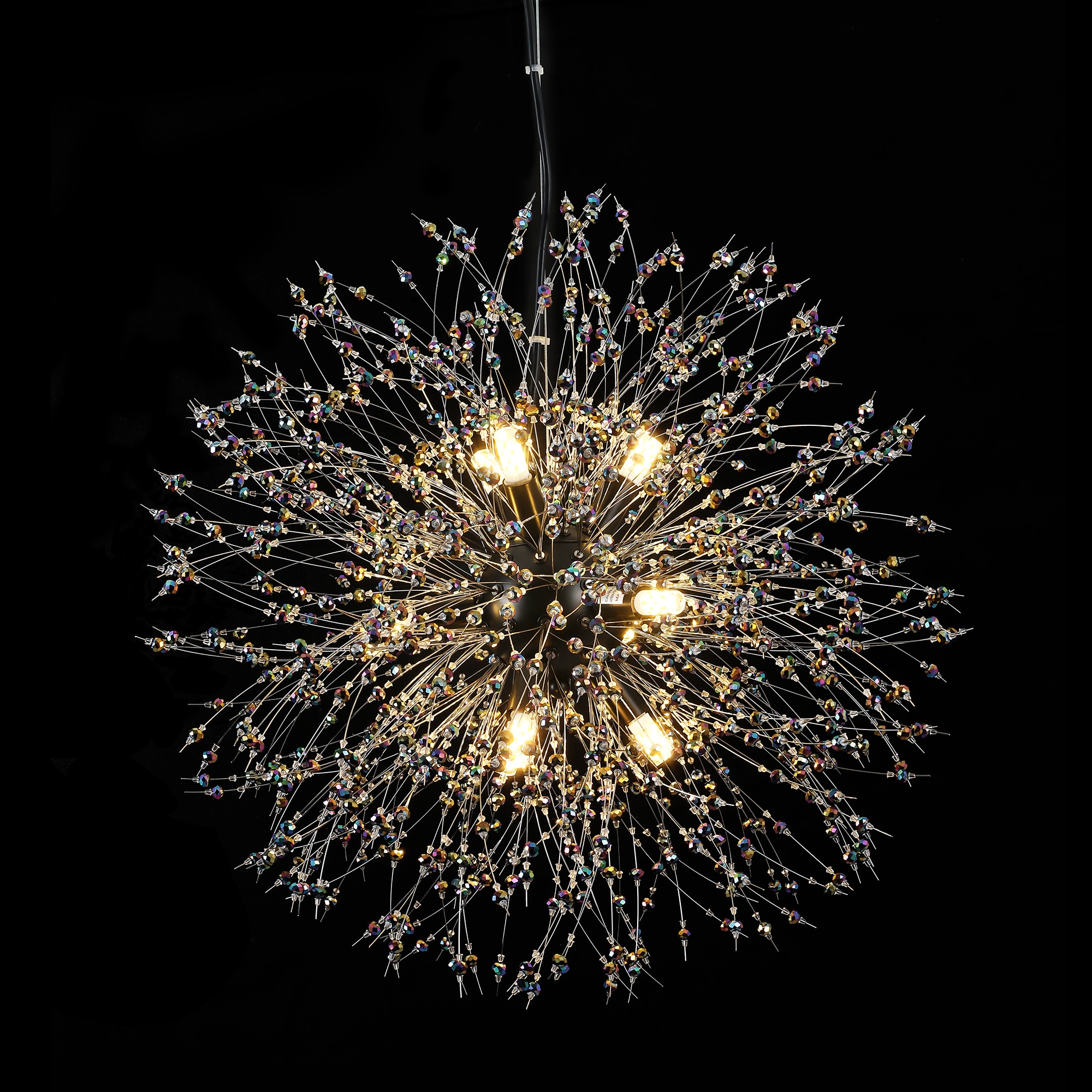 Rennnsan CL810156868 Oliver 9 -Light Matte Black Glam Crystal For Use in Bedrooms, Dining Rooms, Foyers, Kitchens, Living Rooms Chandelier
