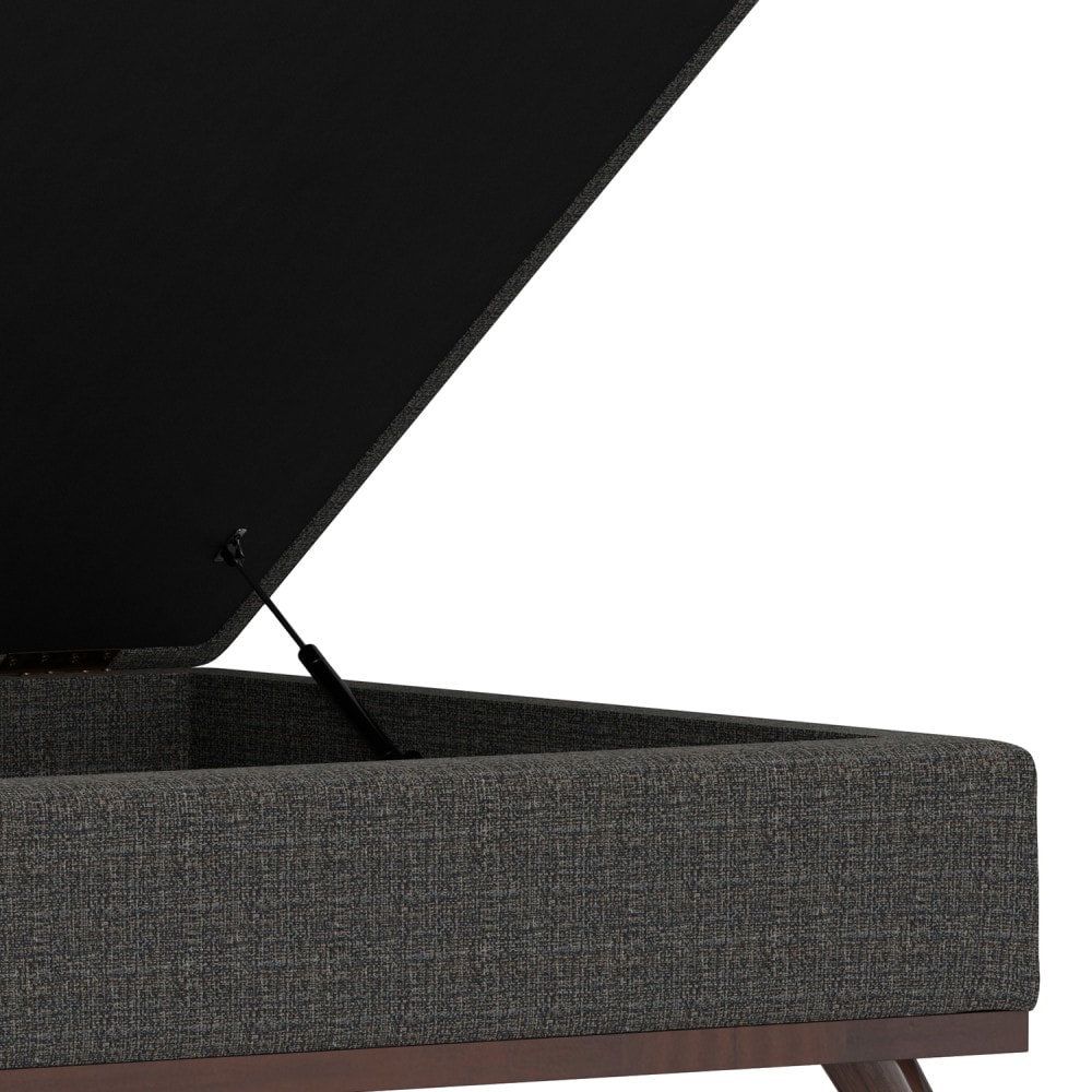 Owen Mid Century Ebony Square Storage Ottoman