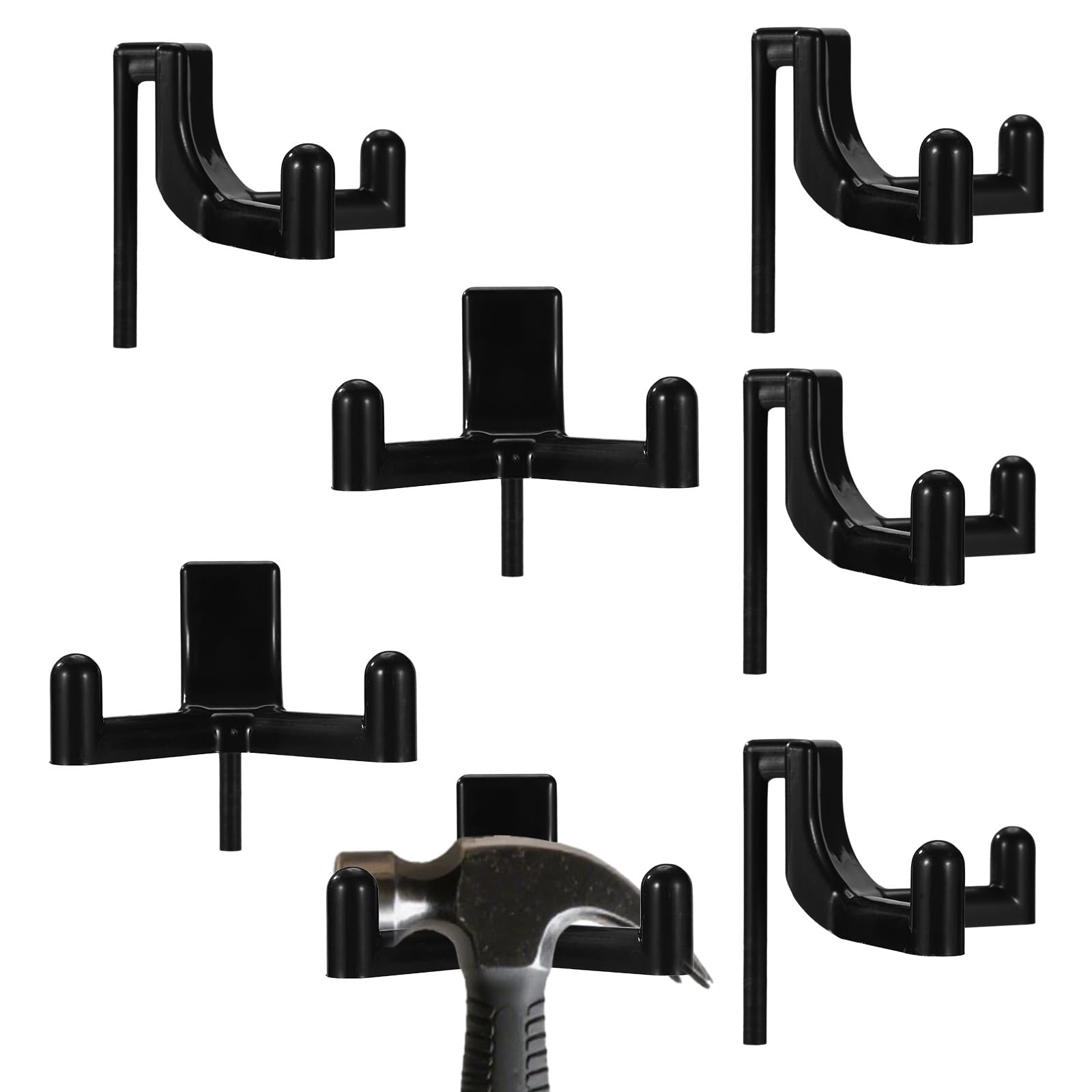 CYIKE  7pcs Storage Shed Hooks Heavy Duty Plastic Tool Hanging Hooks for Outdoor Storage Shed Garage Organizing Tools and Saving Space Black